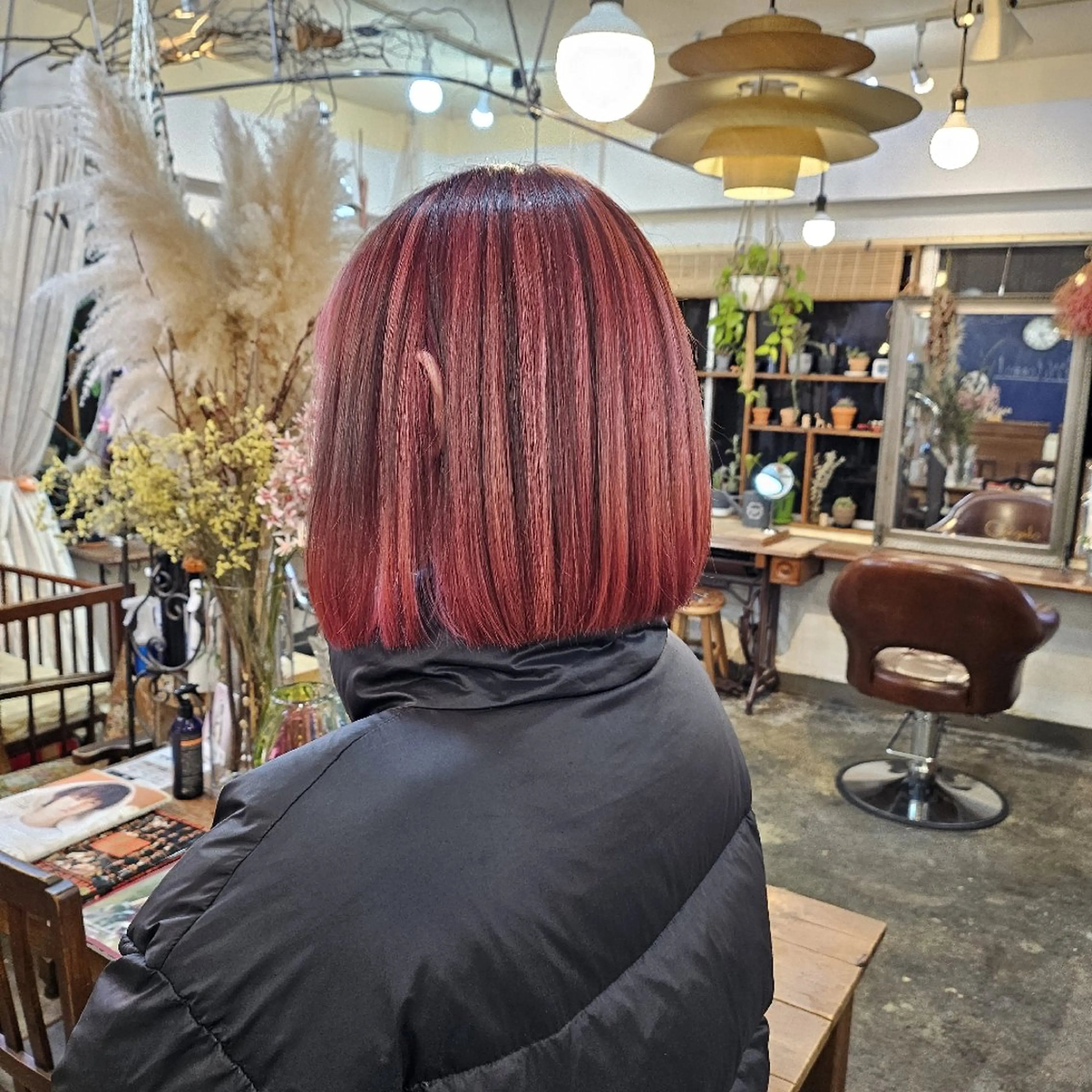 ミディアム カラー ブラウンカラー ピンクカラー レッドカラー あべかりん/原宿 /マツパ/ハイトーンのヘアスタイル