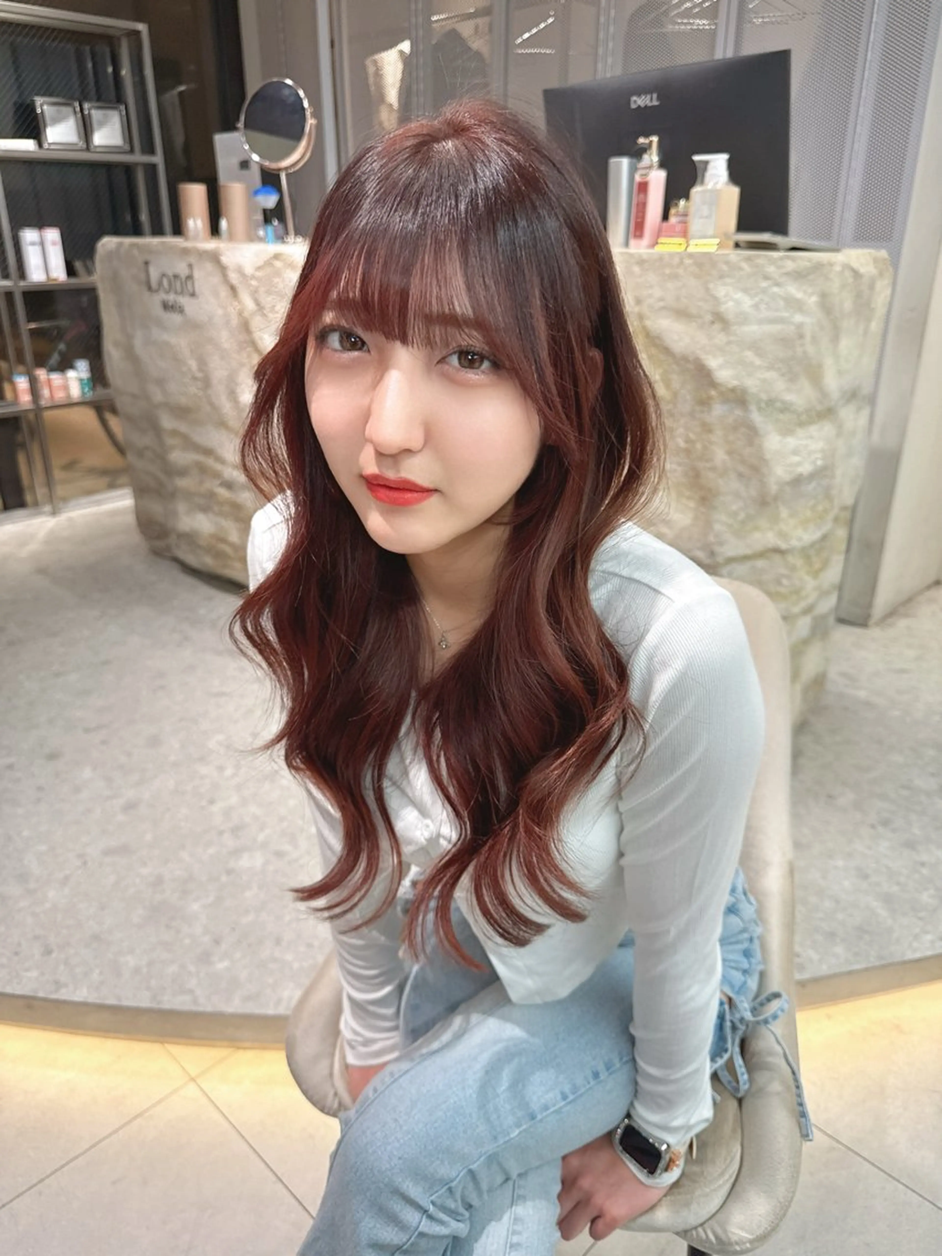 ロング カラー カット ヘアカラー トリートメント shion 透明感カラーのヘアスタイル