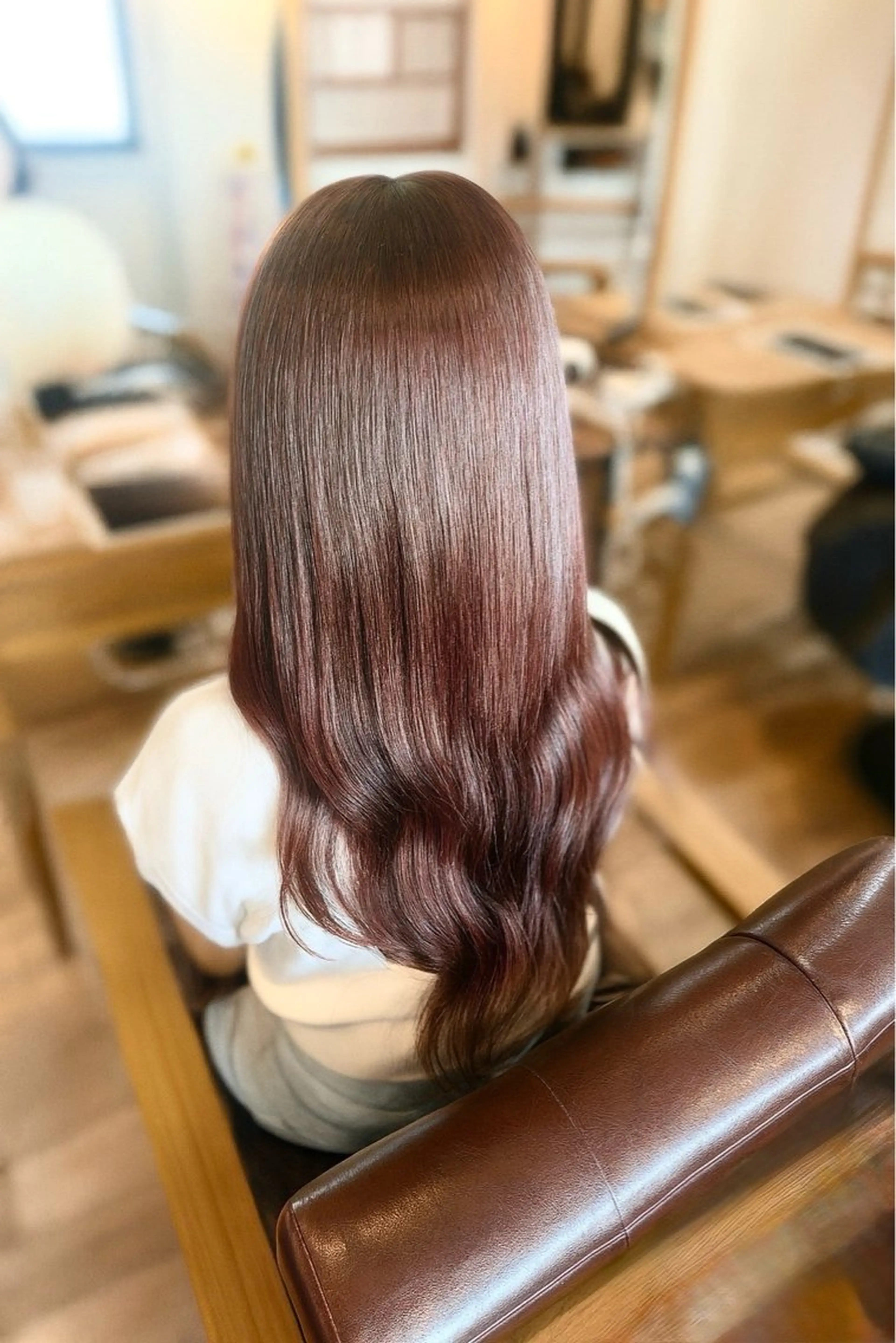 ロング カラー ブリーチ ブラウンカラー ブリーチなしカラー ピンクカラー ピンクブラウン Lism宇都宮 MIKAのヘアスタイル