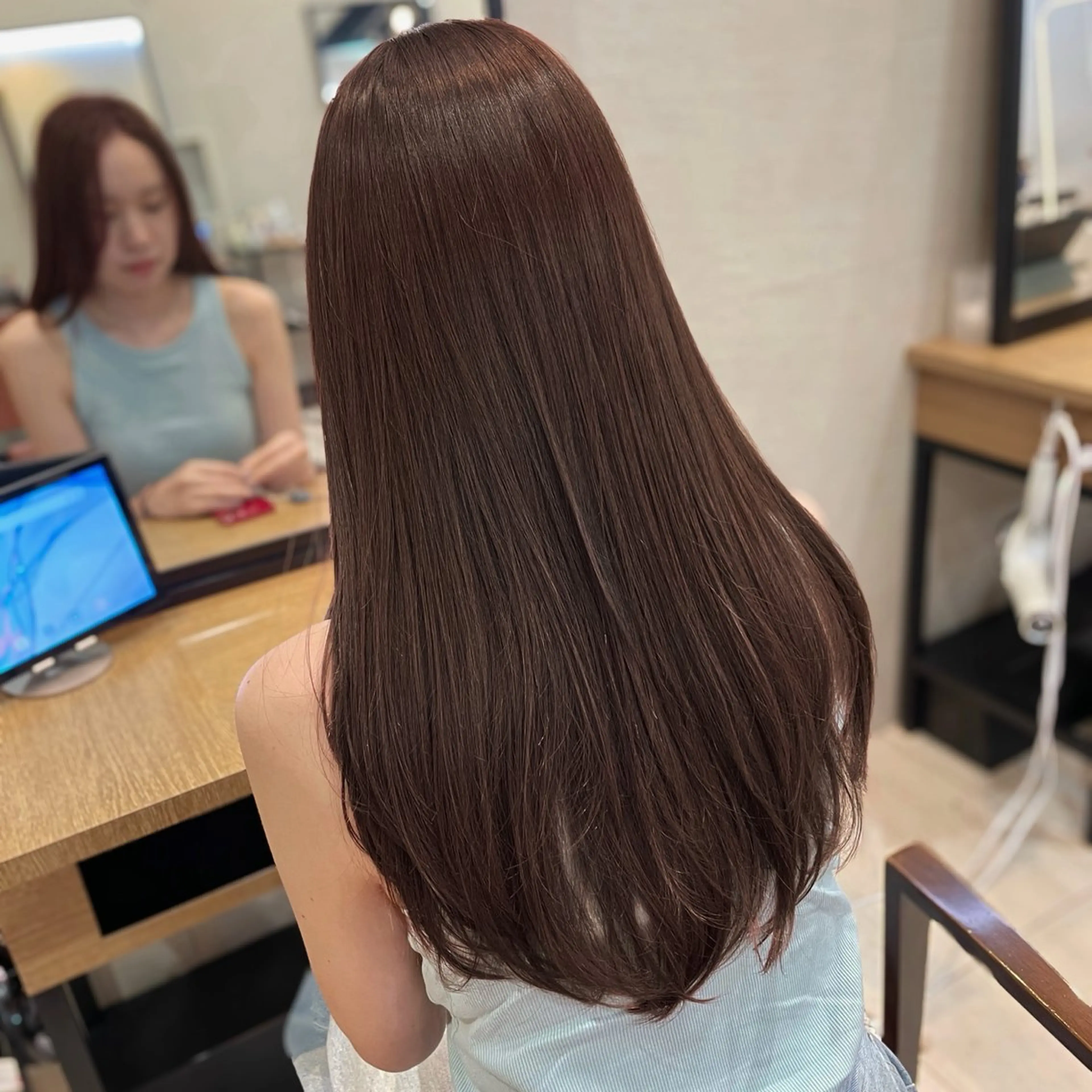 【🌈5月限定贅沢コース🌈】美髪縮毛矯正✨+透明感カラー🌿+髪質改善トリートメント🌙+カット✂️➕marbb🫧の写真