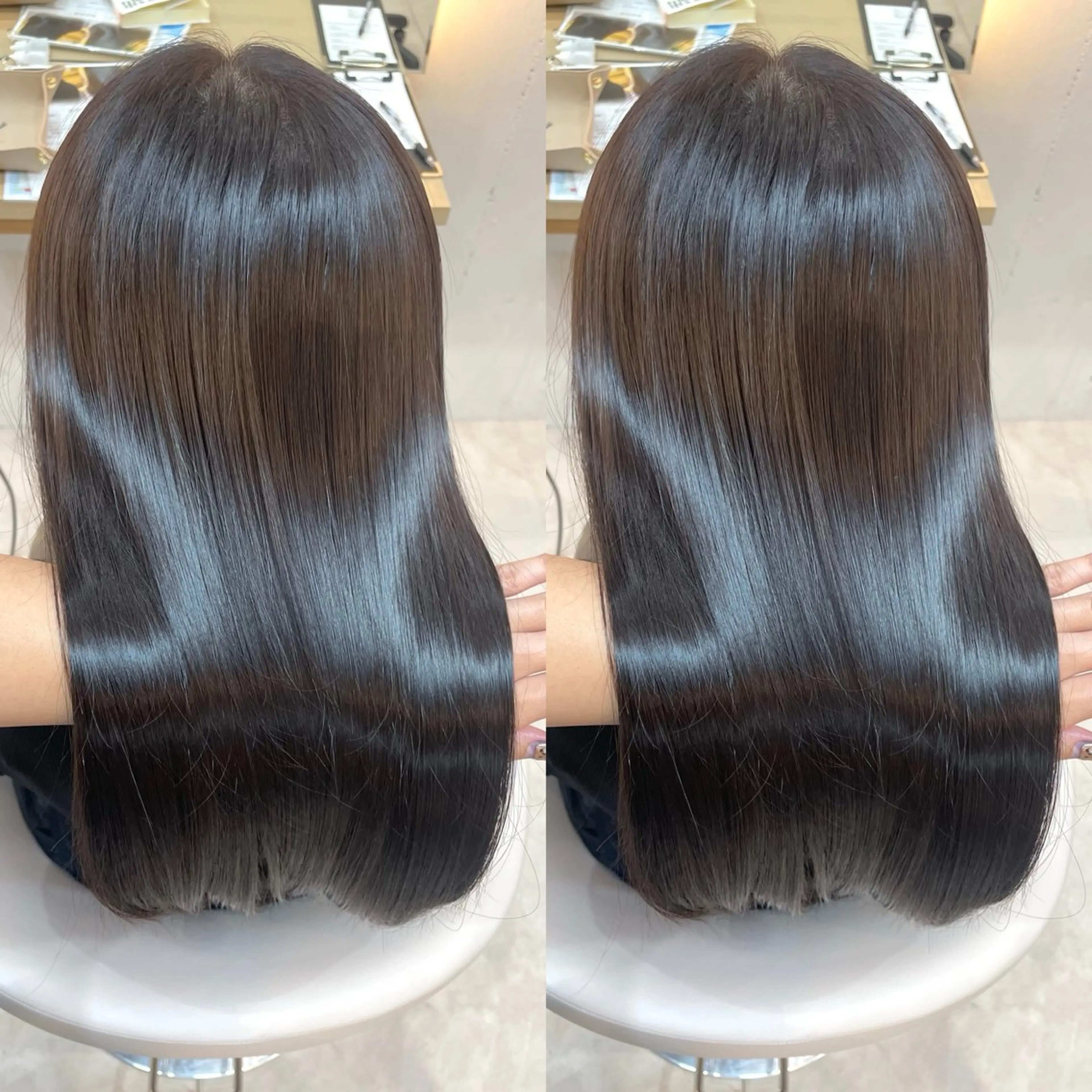 【レベルが違う艶髪〚お得な5回コース〛🩵】髪質改善カラー➕1stepトリートメント🧴‎◌𓈒𓐍の写真