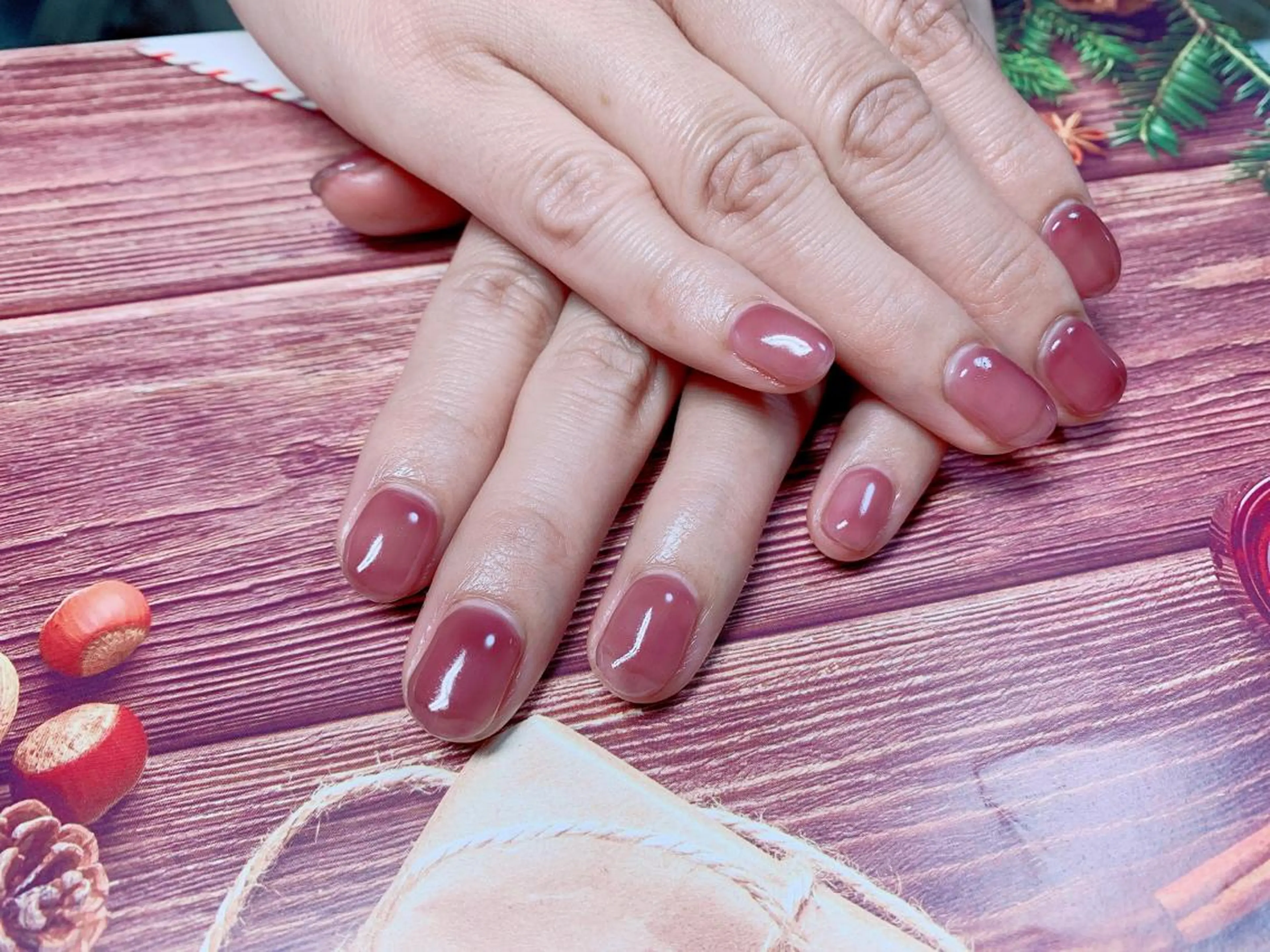 ネイル ボルドー クリアネイル ハンドネイル 痩身/脱毛/ネイル HARUKAのエステ・リラクイメージ