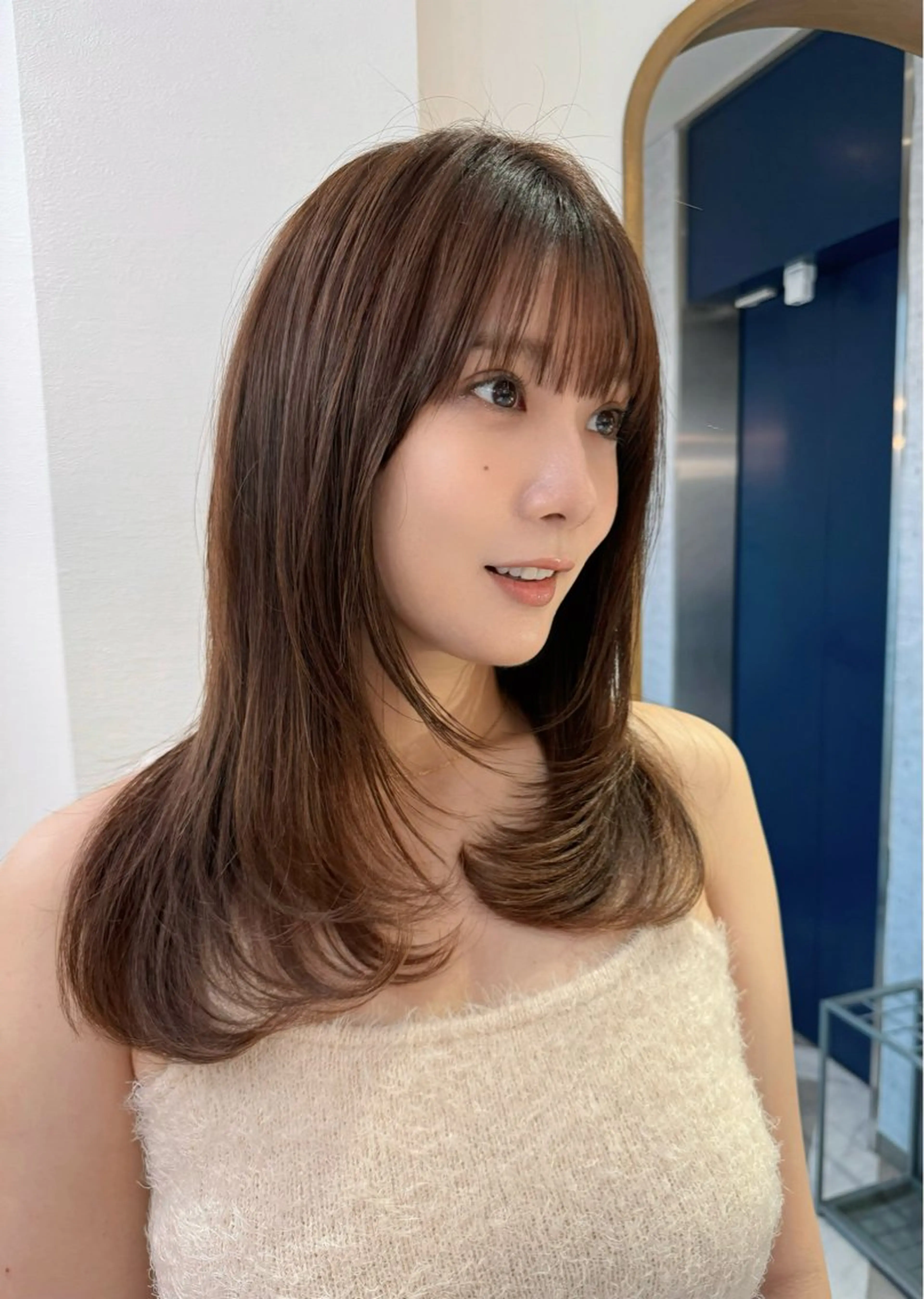 ロング カラー カット ヘアカラー トリートメント レイヤーカット /透明感カラー西田のヘアスタイル