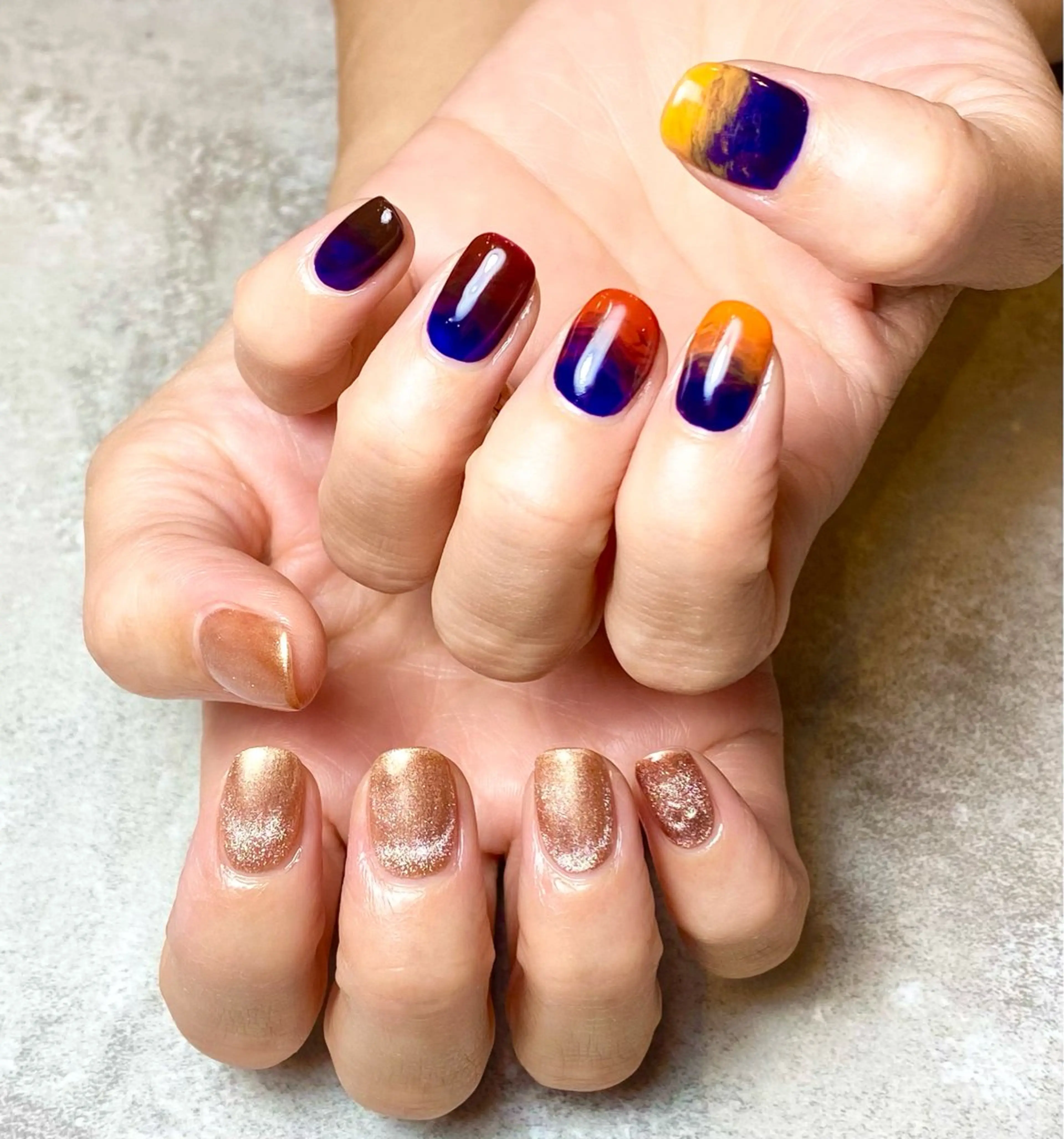 ネイル グラデーション マグネットネイル ハンドネイル Narumi nailのネイルデザイン