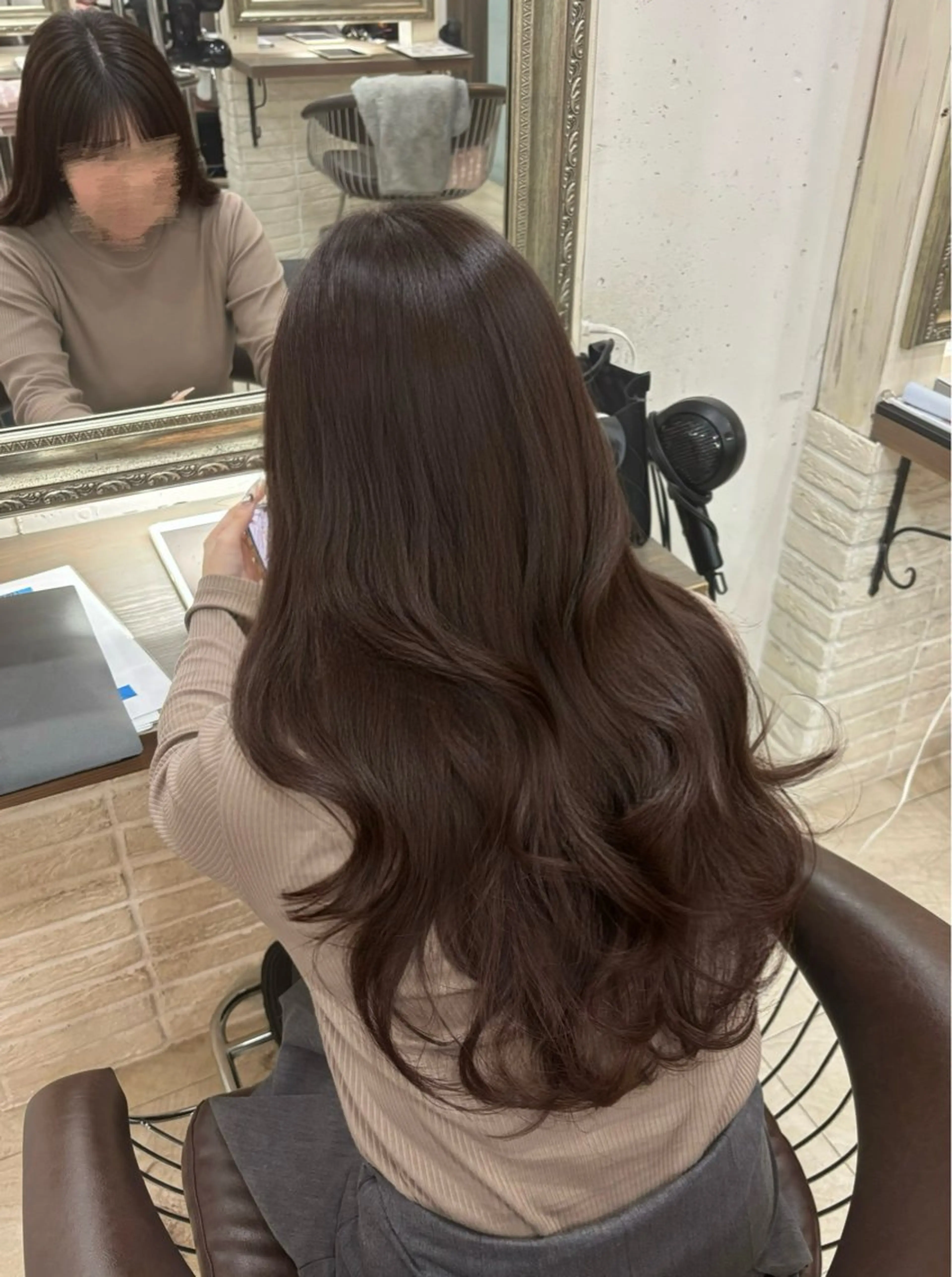 ロング カラー ヘアカラー トリートメント レイヤー/ハッシュカ ット/顔周り/フウカのヘアスタイル