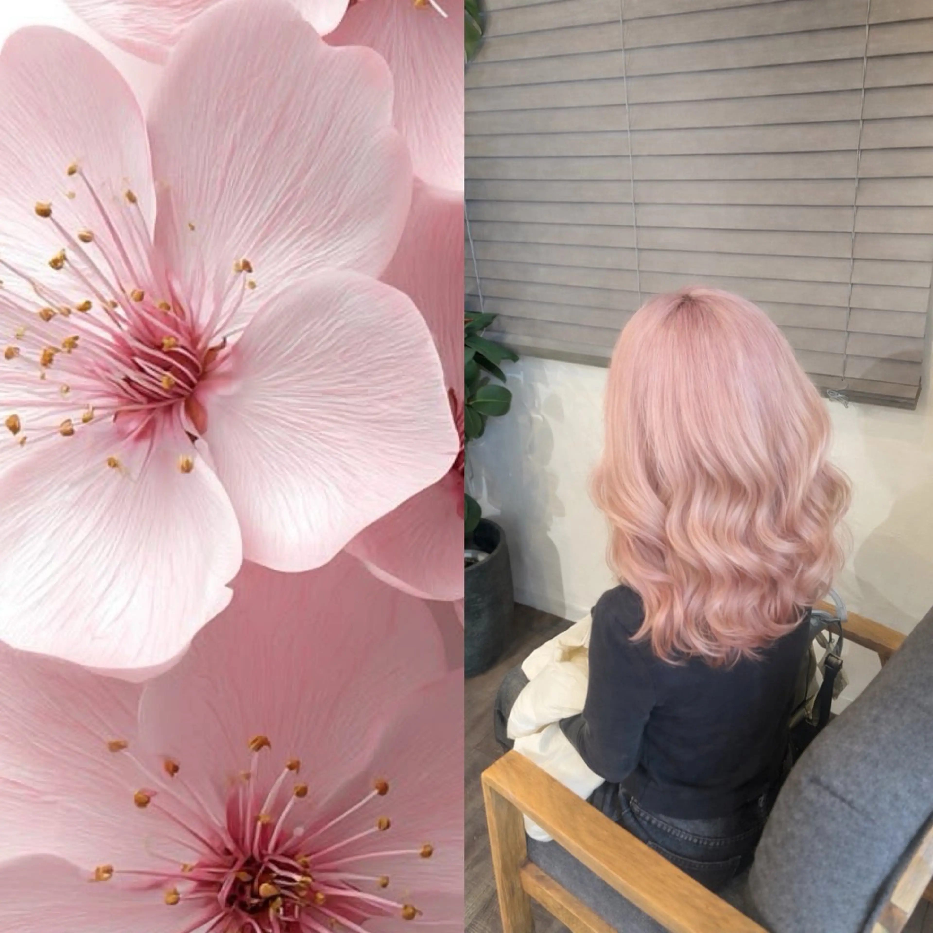 セミロング カット ヘアカラー あやか/ハイトーンカ ラー/デザインカラーのヘアスタイル