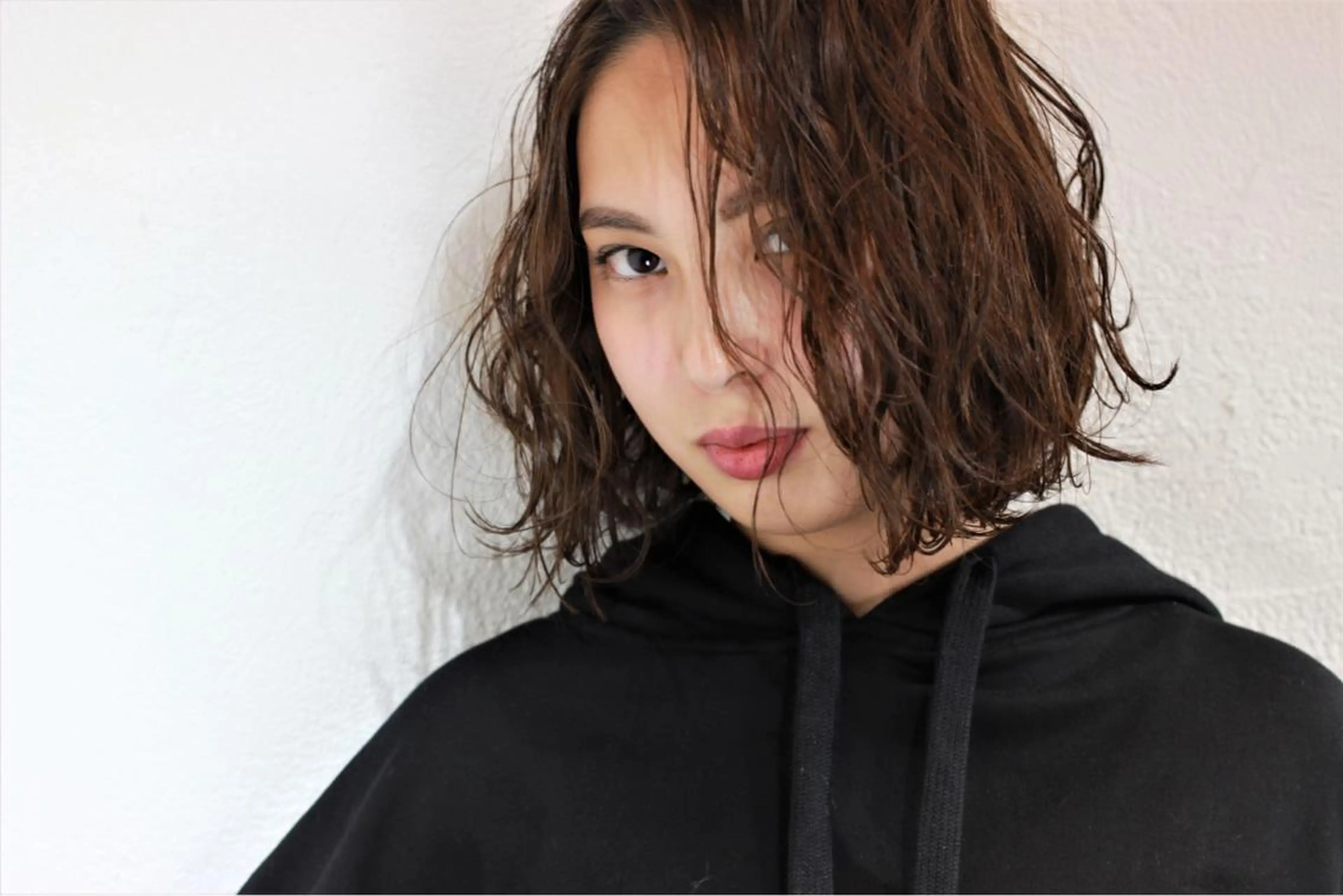 ショート 切りっぱなしボブ アッシュ ボブ カット トリートメント 所渉/韓国レイヤー /ウルフカットのヘアスタイル