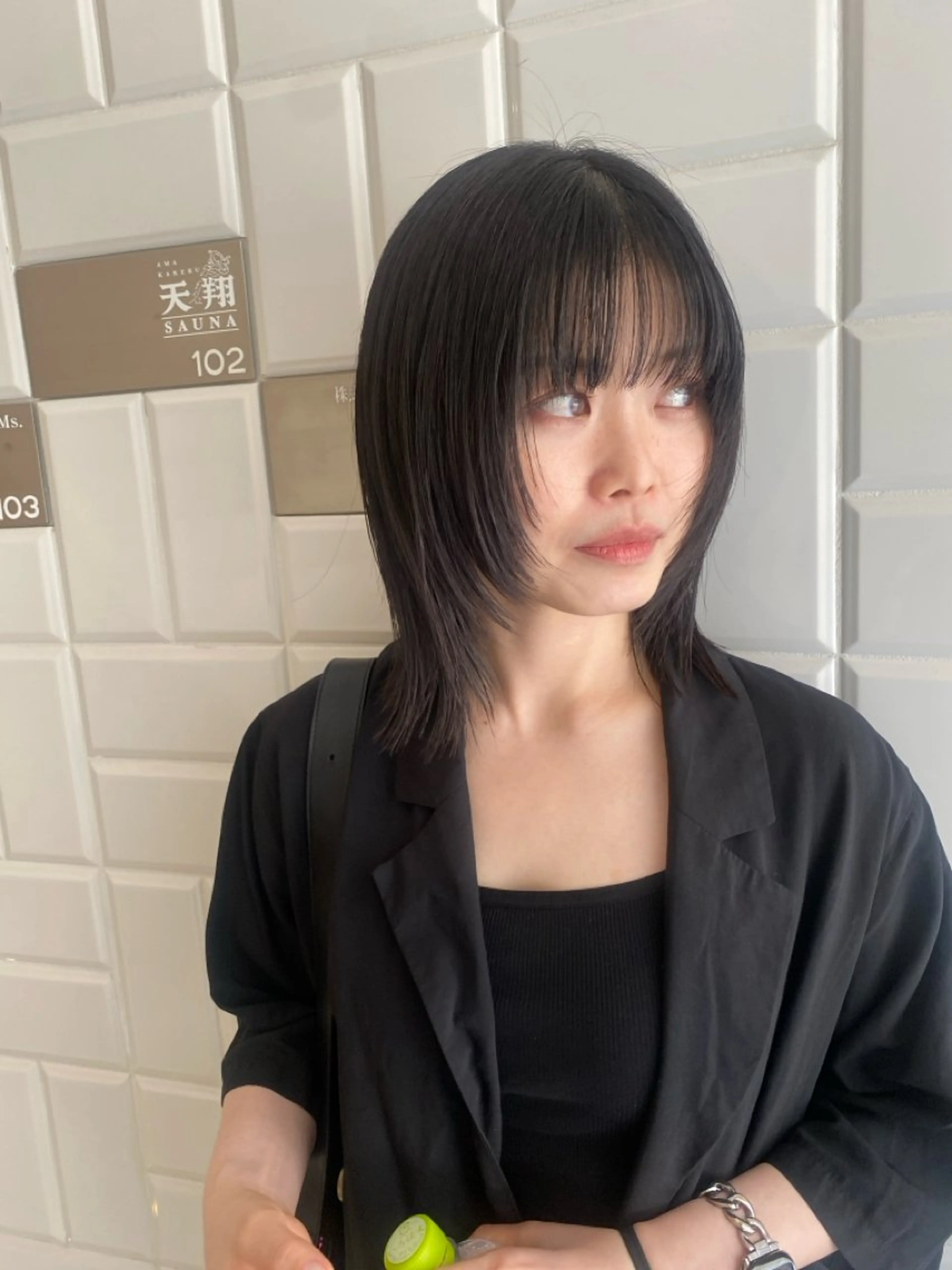 ミディアム 縮毛矯正 みやけ ひなのヘアスタイル