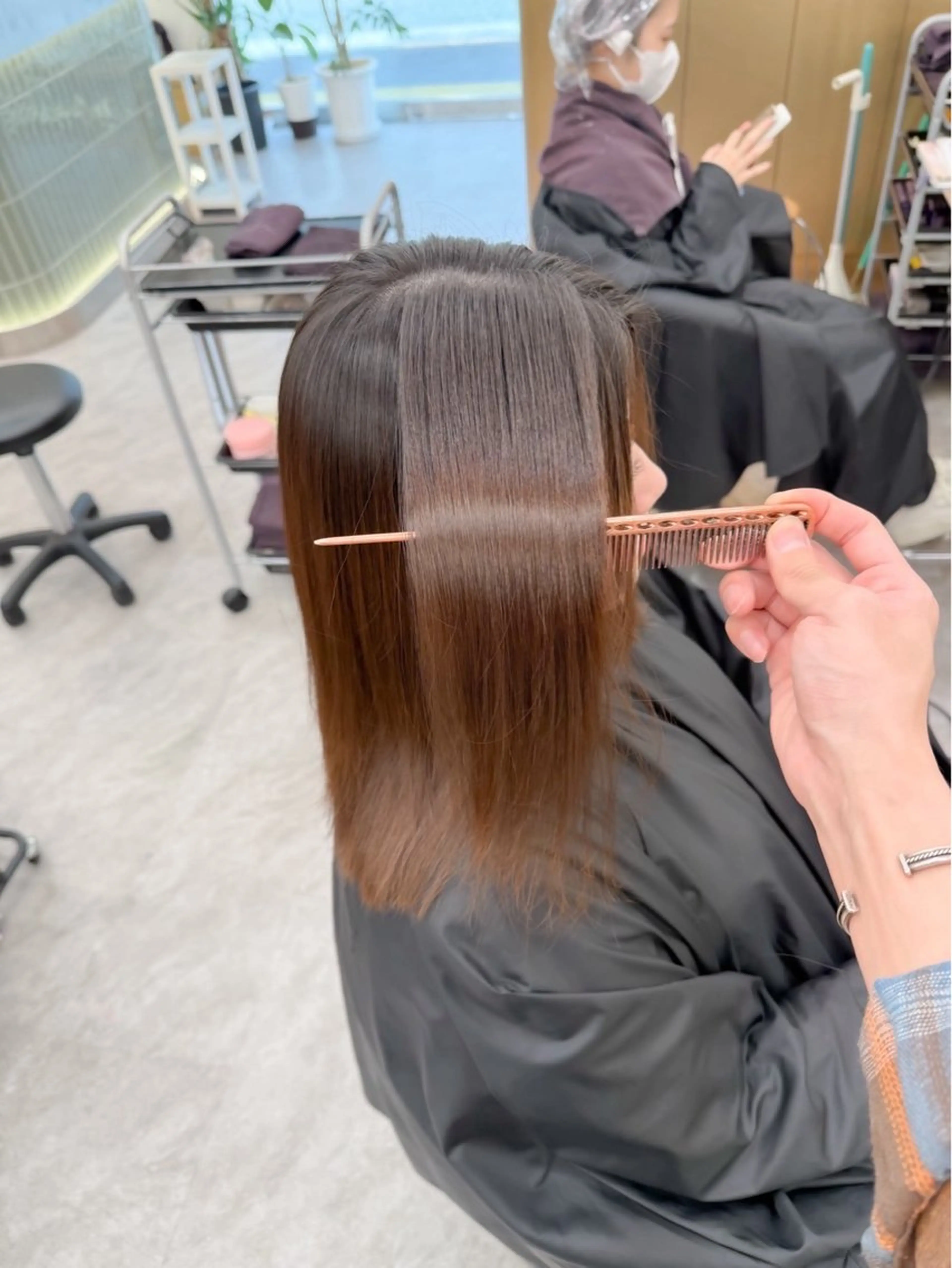 セミロング 縮毛矯正 トリートメント 矯正/艶髪/レイヤー /ボブ/桒山航季のヘアスタイル