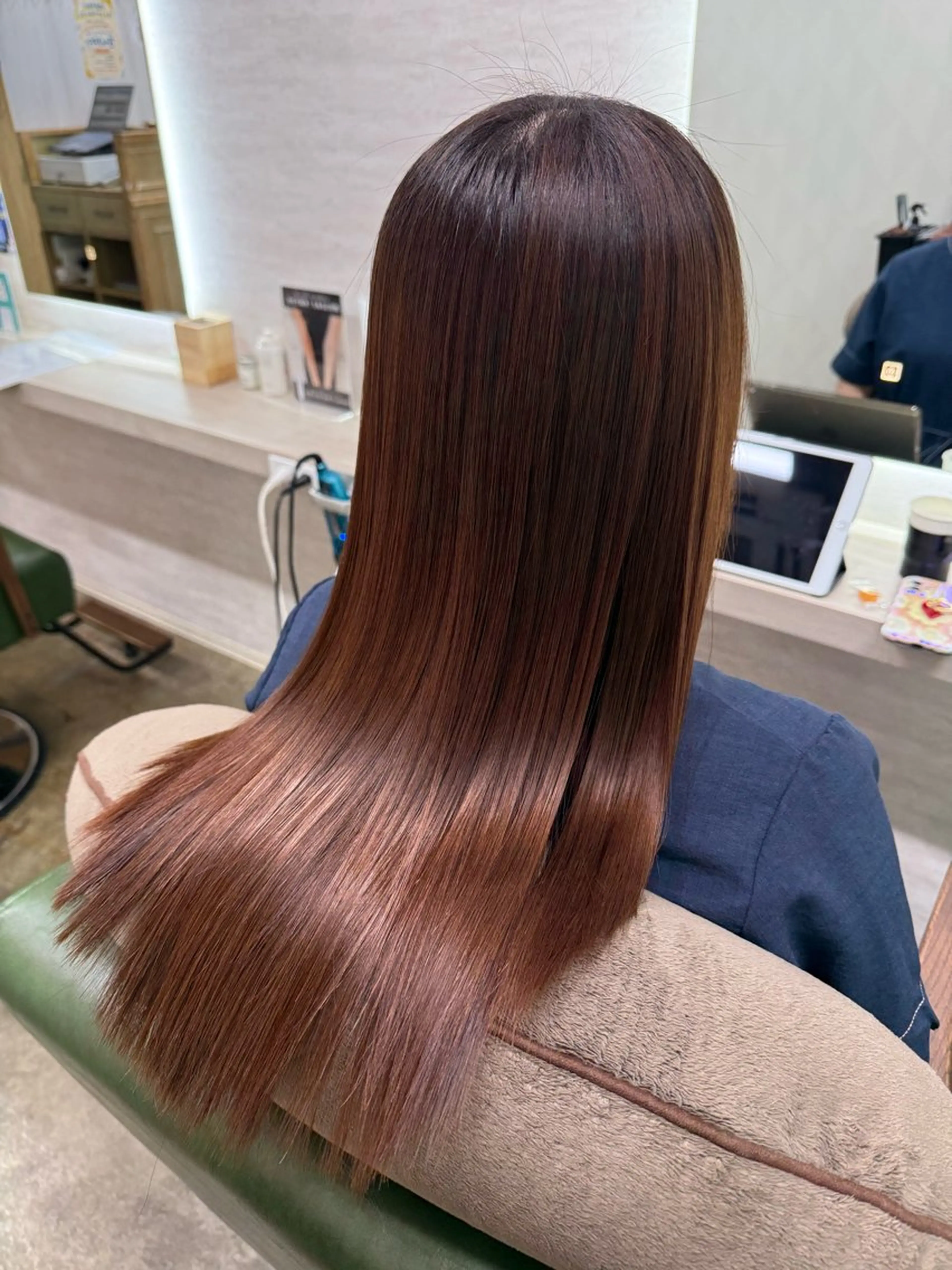 ロング カラー カット 縮毛矯正 トリートメント 縮毛矯正/ /関内/あべももこのヘアスタイル