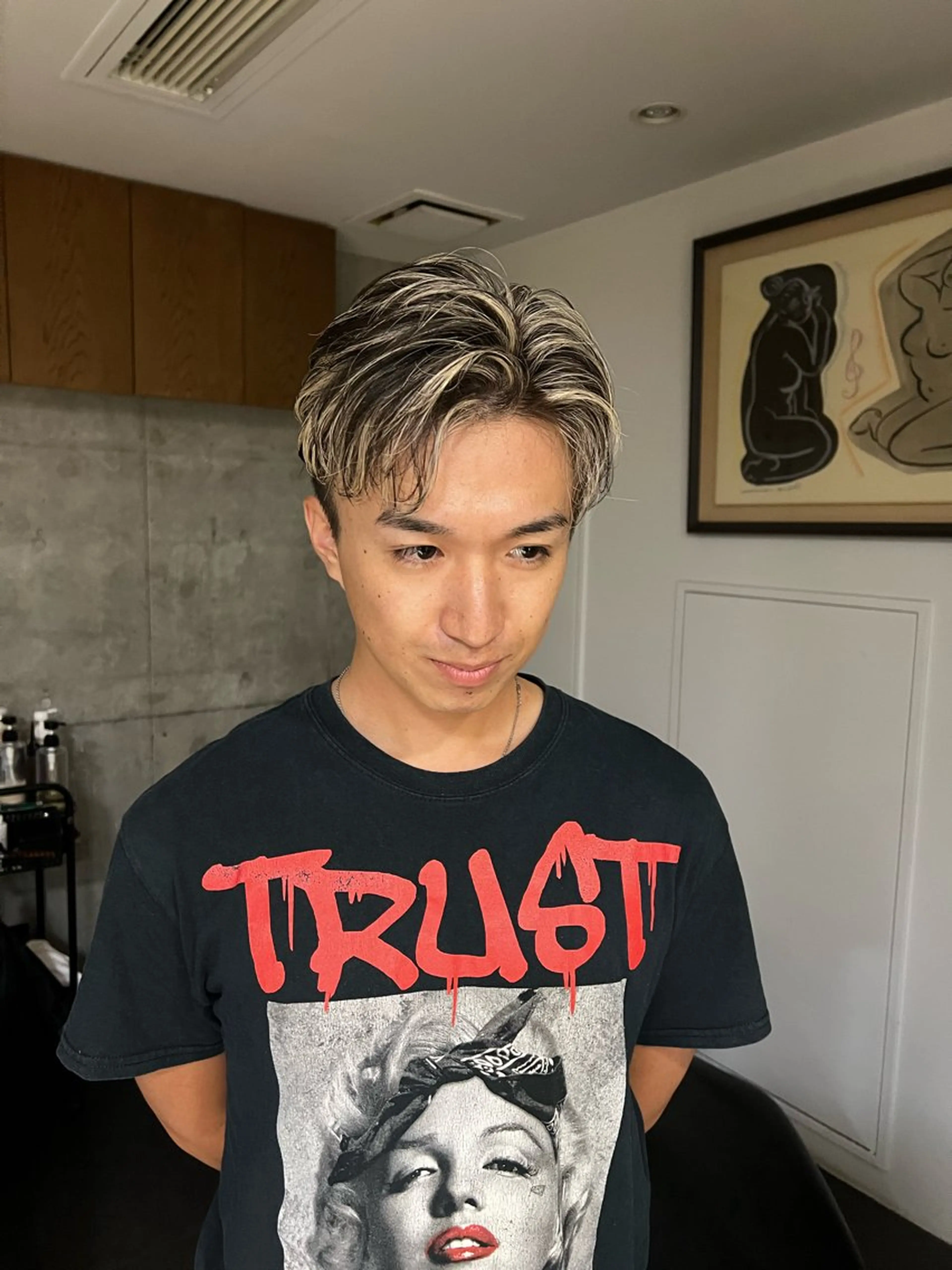 ショート カラー メンズ メンズハイライト マッシュ ハイライトカラー ハイライト 【メンズ特化】 友希のヘアスタイル