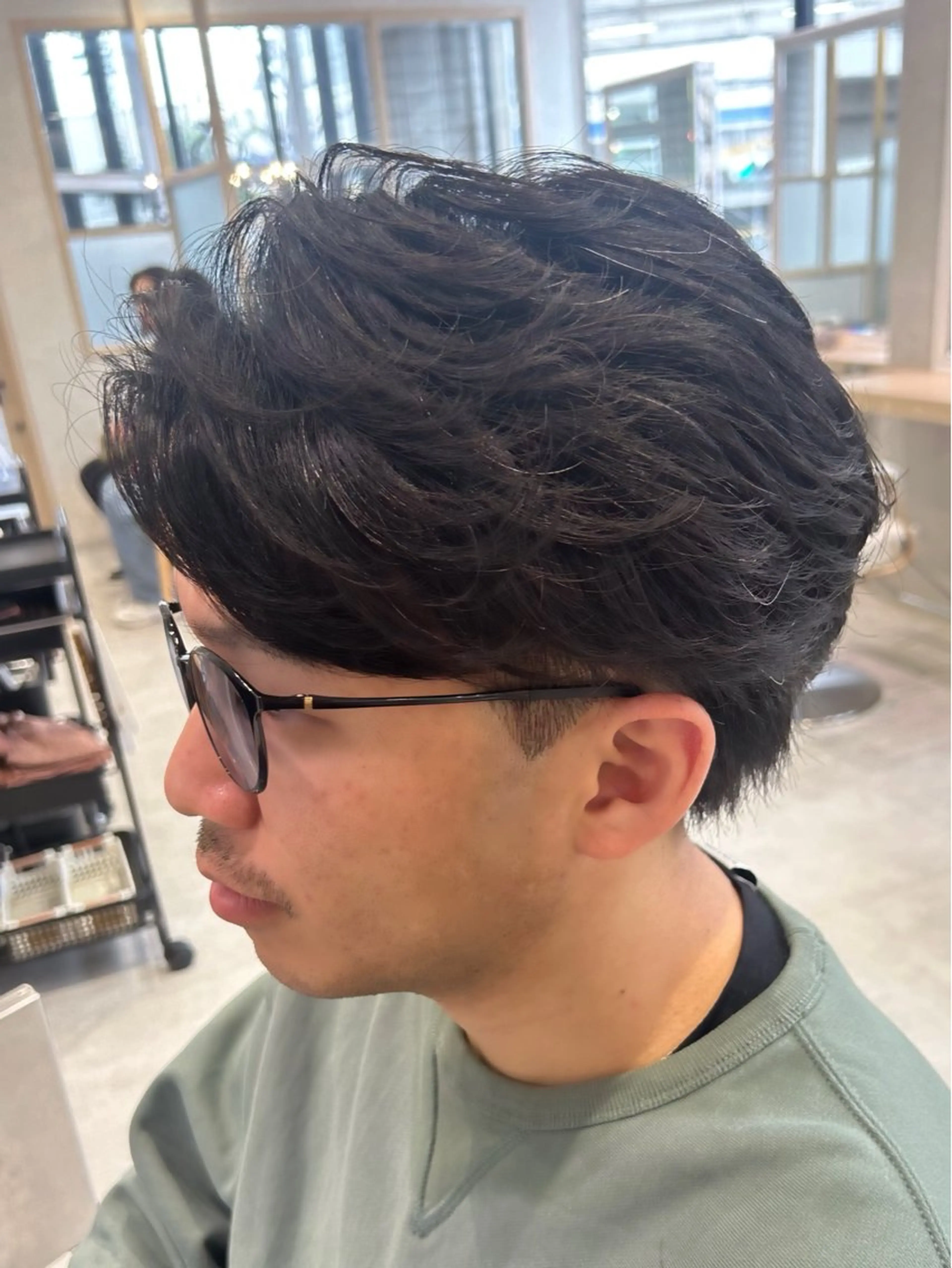 ミディアム パーマ メンズ 大谷 優馬のヘアスタイル