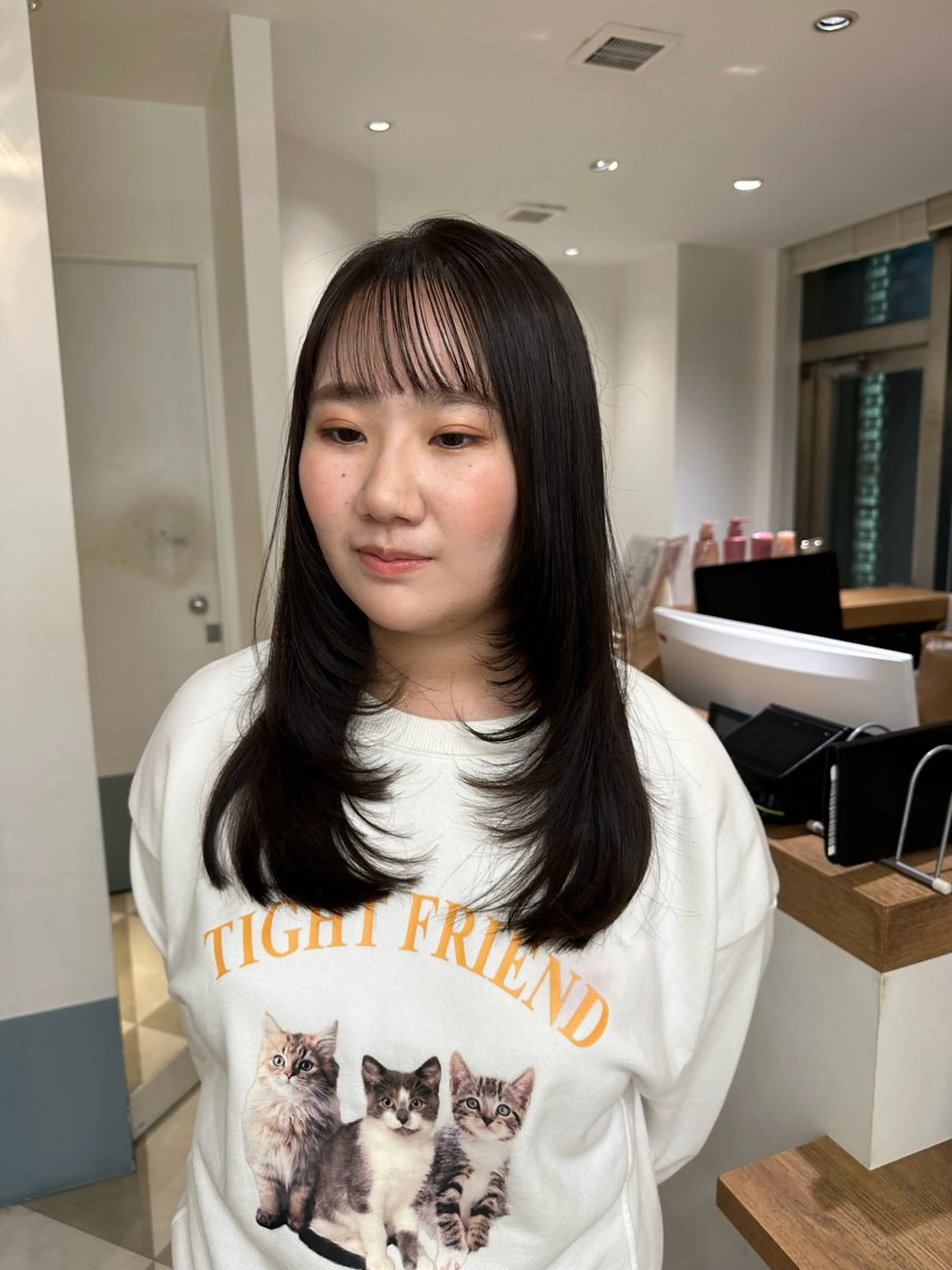 ロング カラー カット ヘアカラー トリートメント 安丸 結夏のヘアスタイル