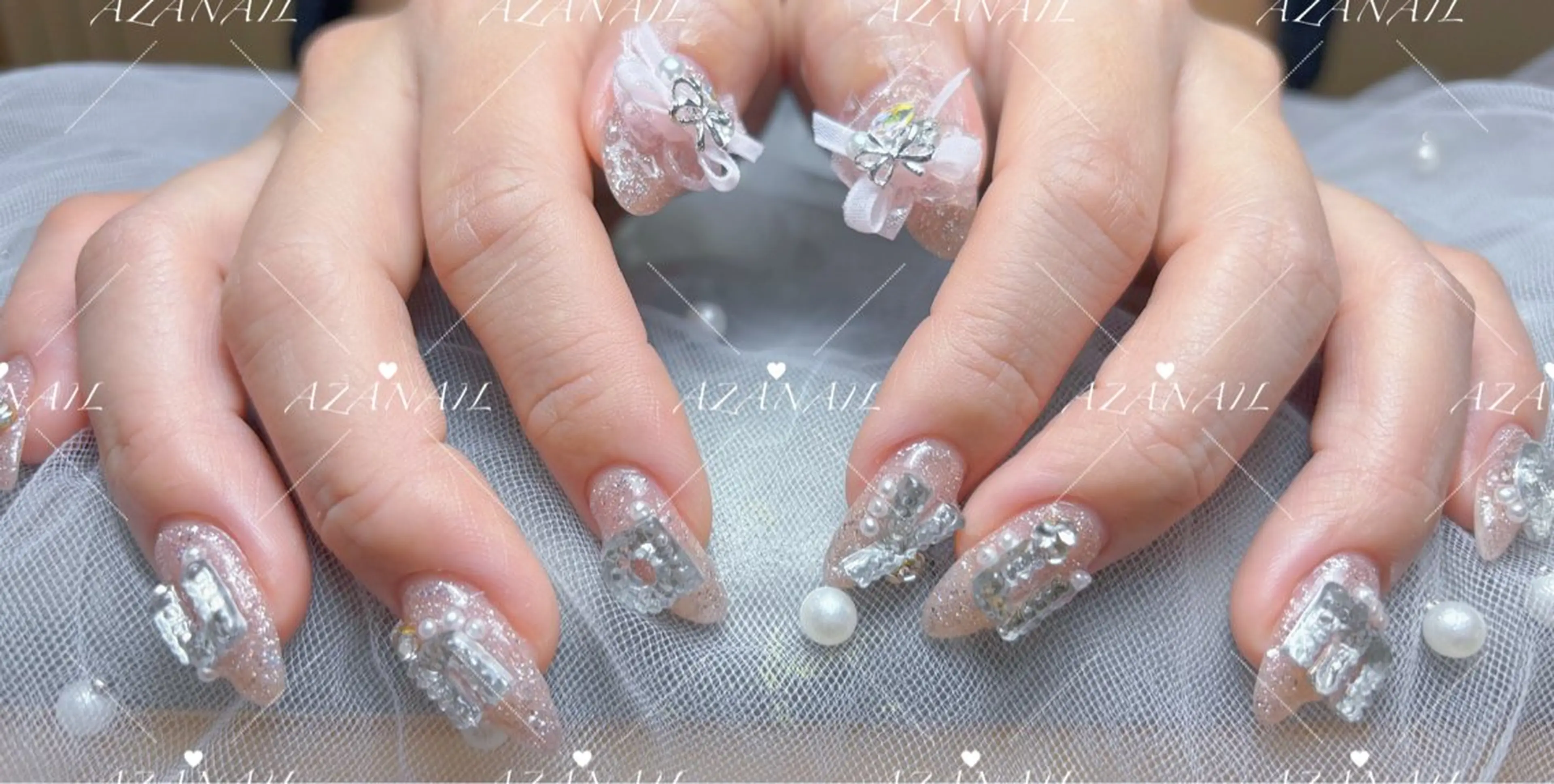 ネイル チークネイル グラデーション マグネットネイル シンプルネイル 春ネイル AZA NAILROOMのネイルデザイン