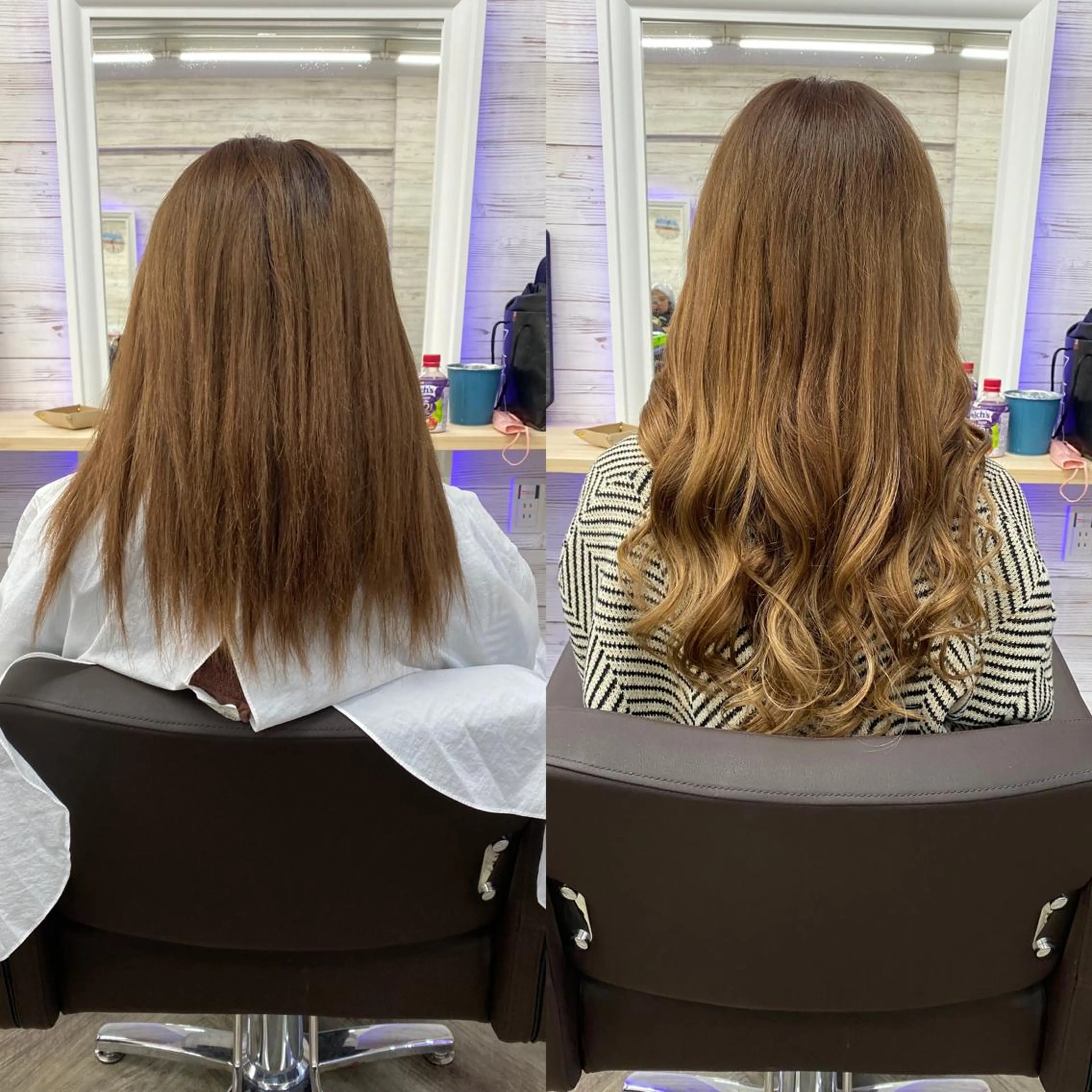 ミディアム カラー ヘアアレンジ アイブロウ ショートボブ 編み込みエクステ シールエクステ ミディアムパーマ バレイヤージュ LAVENDIA 初音のヘアスタイル
