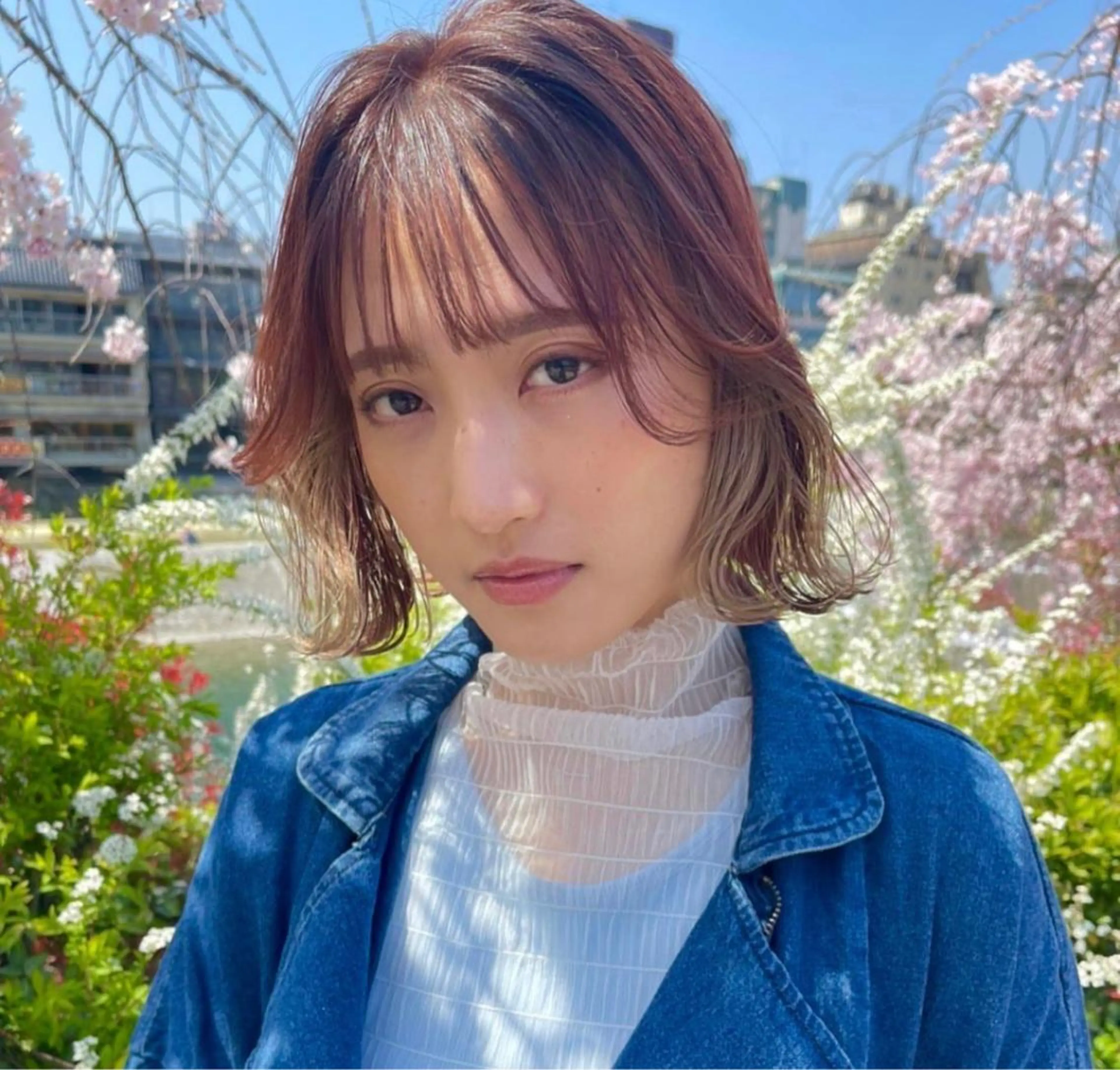 カラー ピンクカラー 大賀 チサトのヘアスタイル