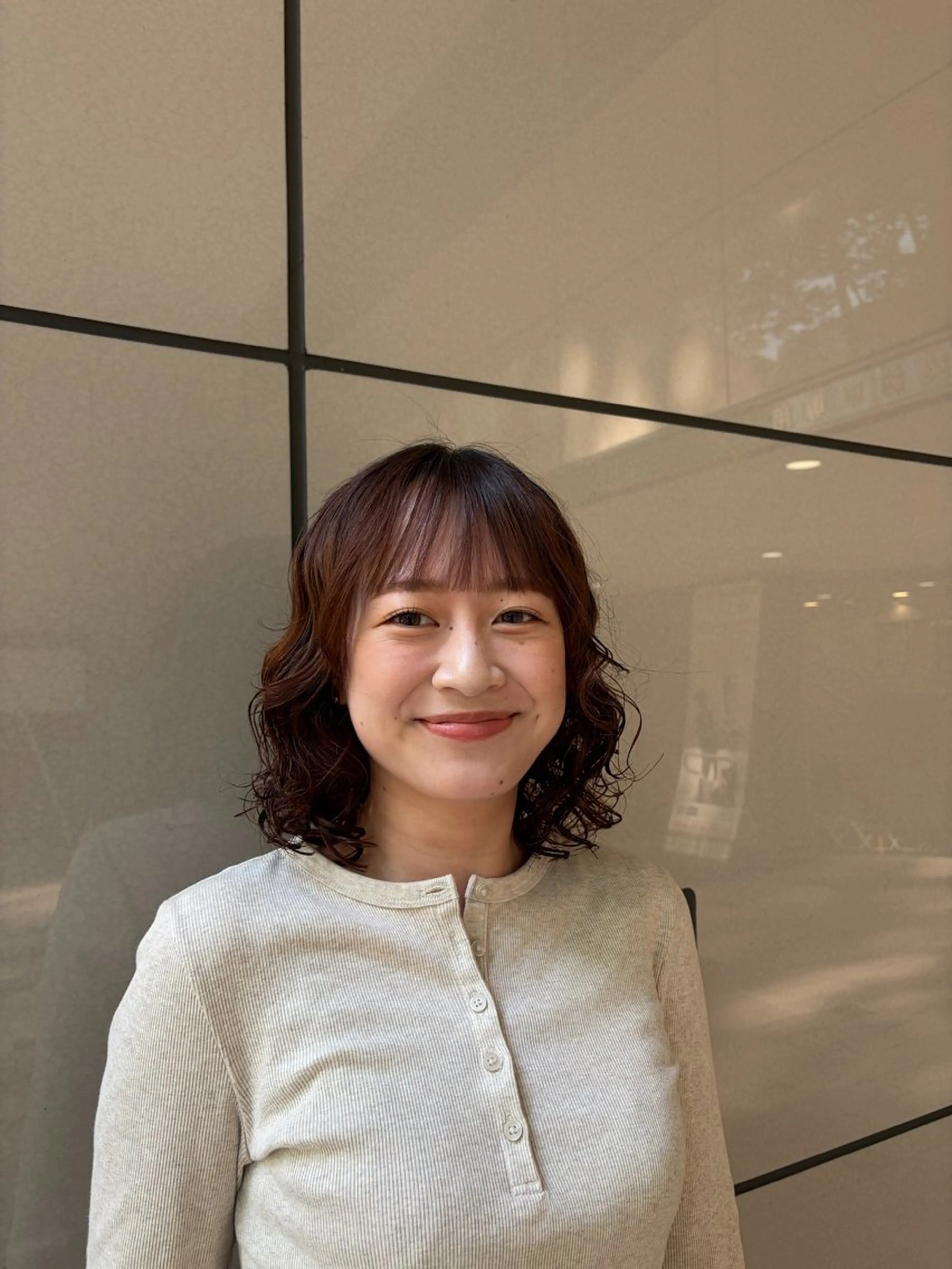 ミディアム カラー パーマ カット パーマ トリートメント 久野紗愛 【髪質改善　艶髪】のヘアスタイル