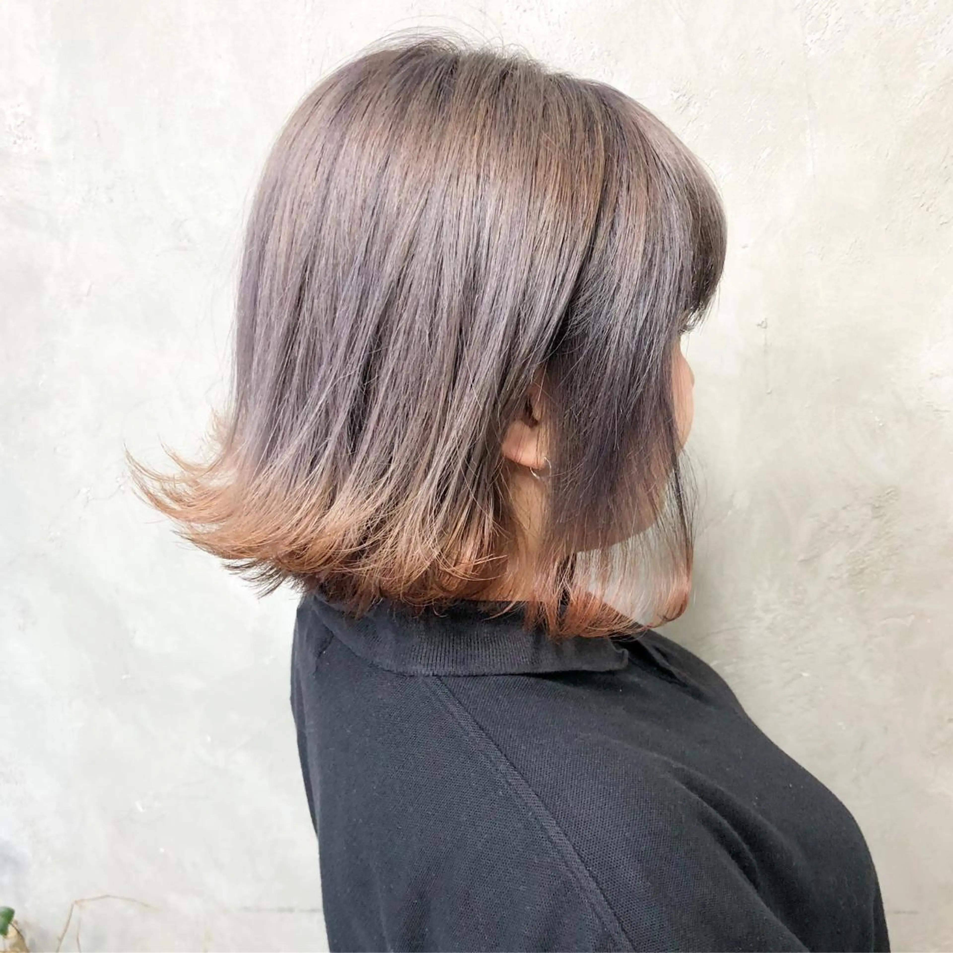 ミディアム カラー ブリーチ ケアブリーチ オレンジ ボブ カット ヘアカラー トリートメント Salon de MiLK所属・露木 啓介のヘアスタイル
