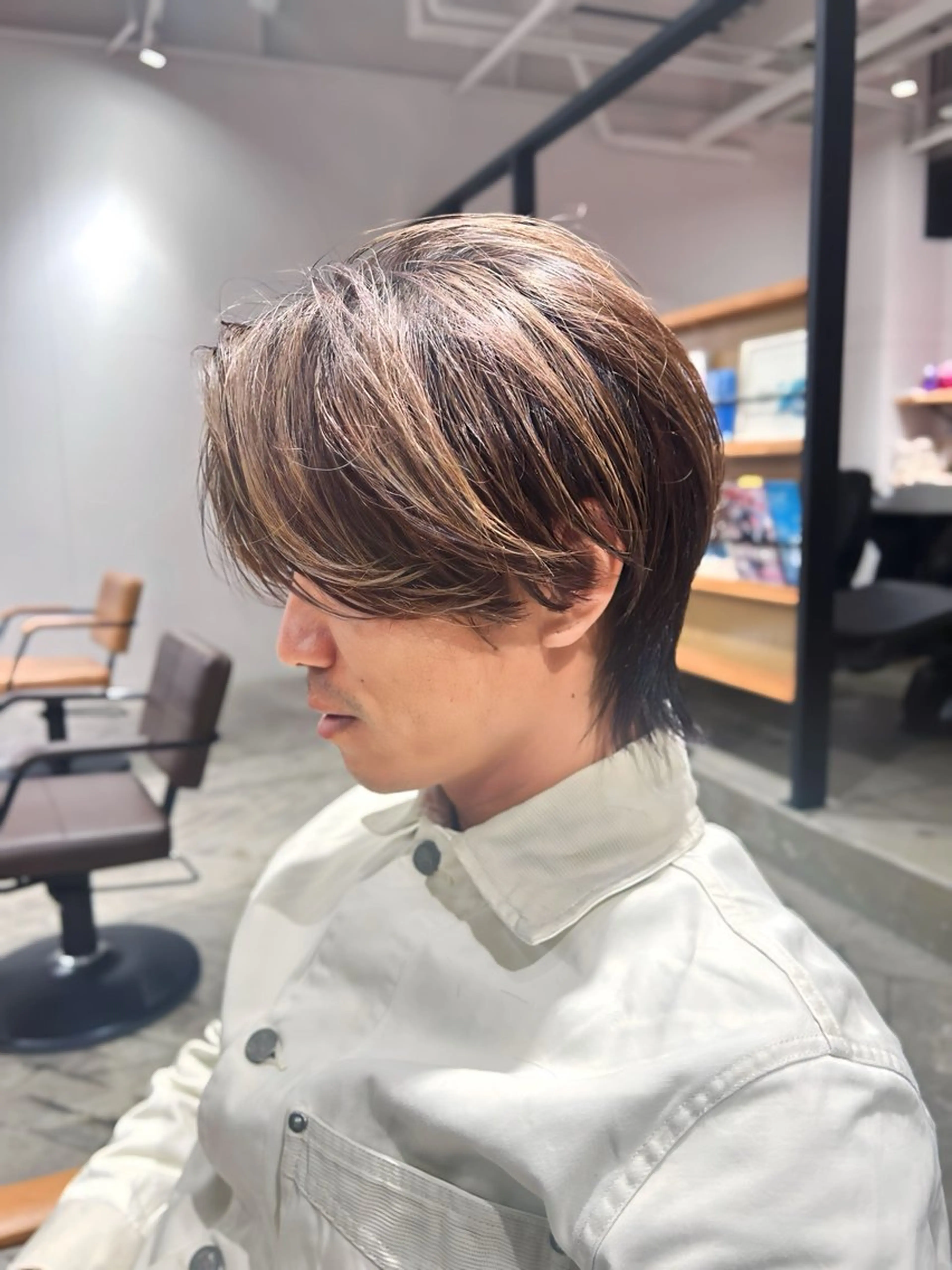 メンズ センターパート メンズパーマ カット 伊藤 咲希のヘアスタイル