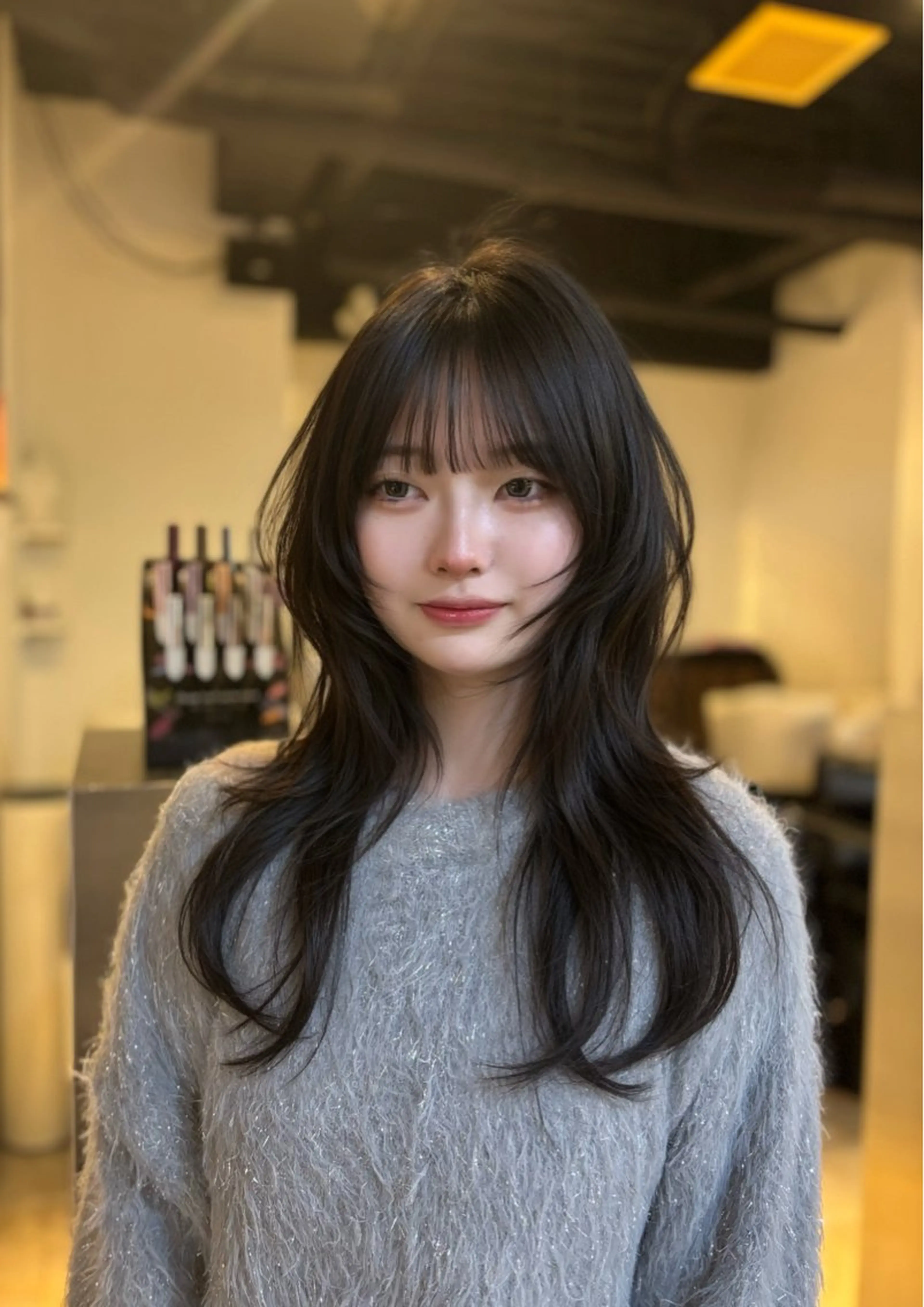 ロング 顔周りカット 韓国風ヘア レイヤーカット シャギー ウルフカット トリートメント レイヤー/ハッシュカ ット/顔周り/フウカのヘアスタイル