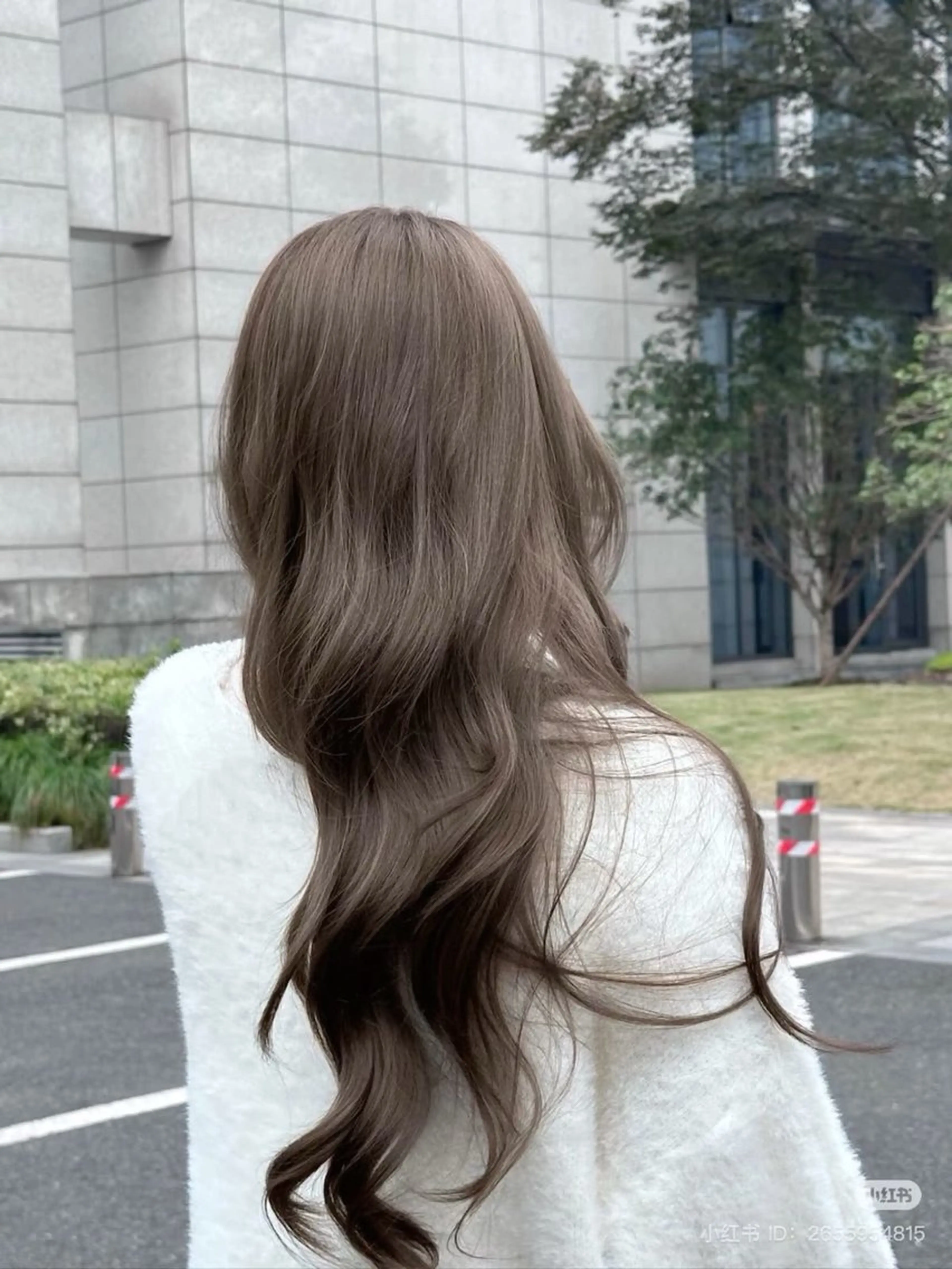 ロング カラー 透明感カラー グレージュ/あいのヘアスタイル