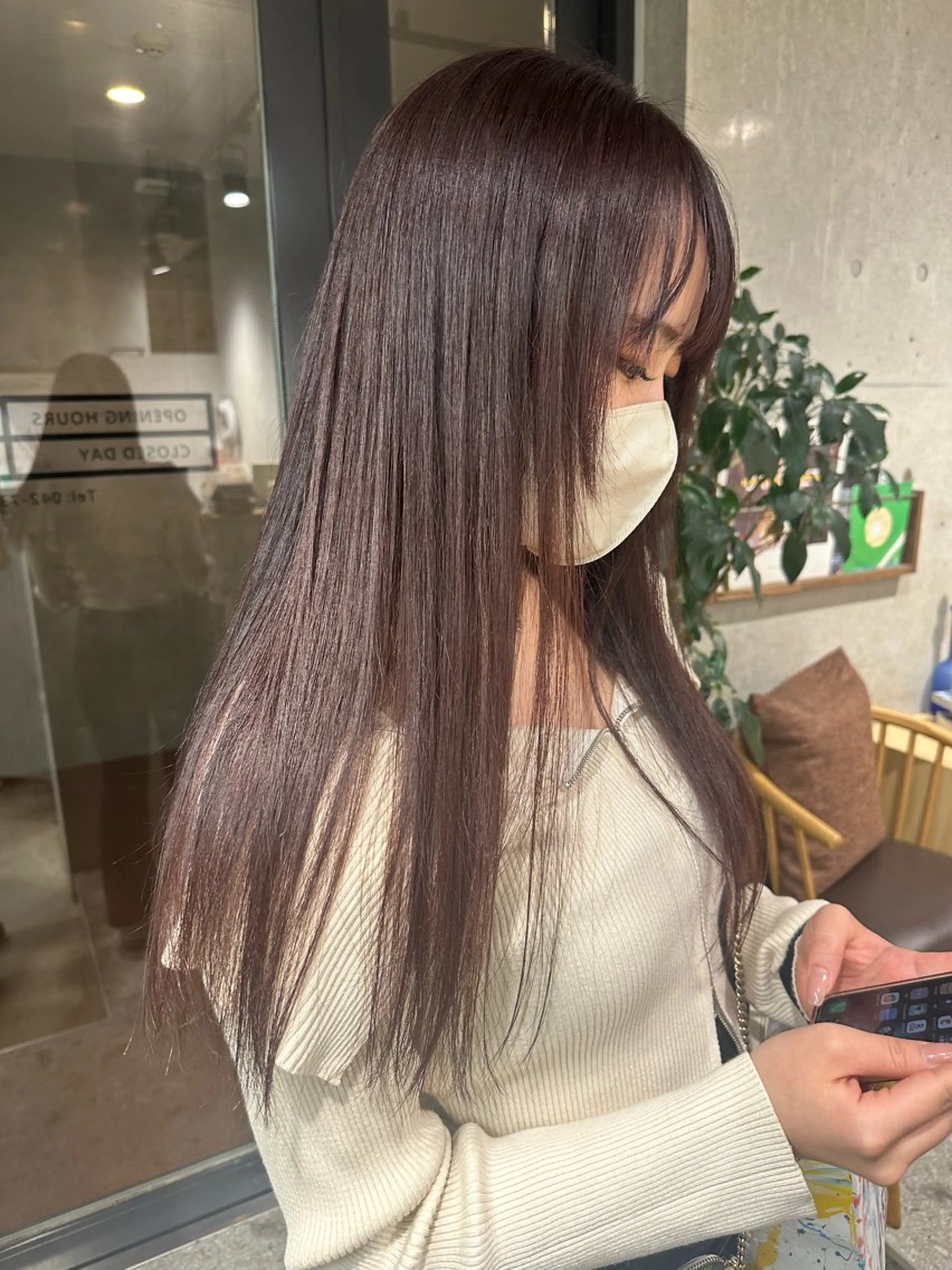 セミロング ピンクラベンダー ヘアカラー ︎🤎W color MIYU‎🤎のヘアスタイル