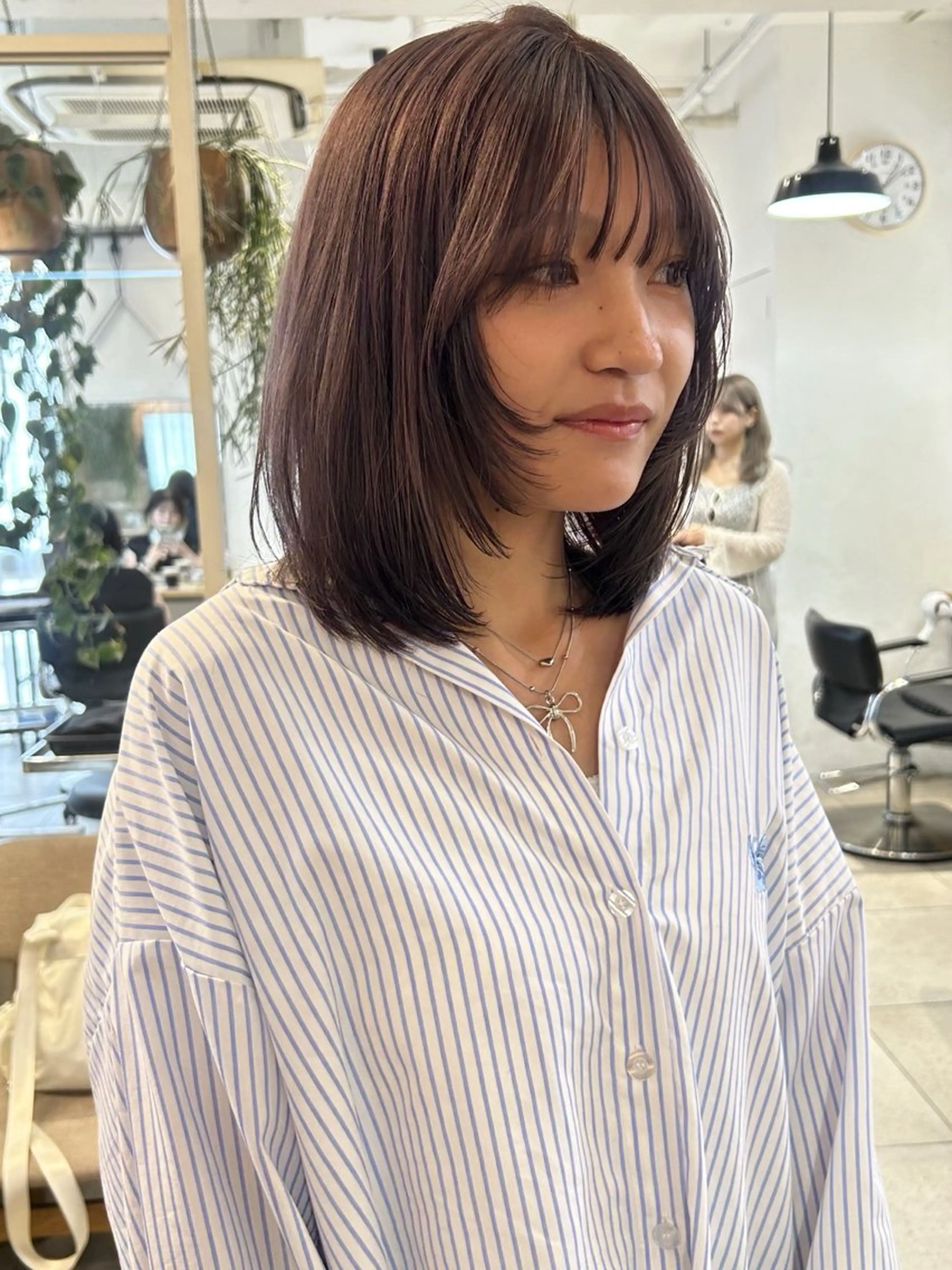 ミディアム カラー カット ヘアカラー トリートメント じゅわっと暖色カラー 🍊Moemiのヘアスタイル