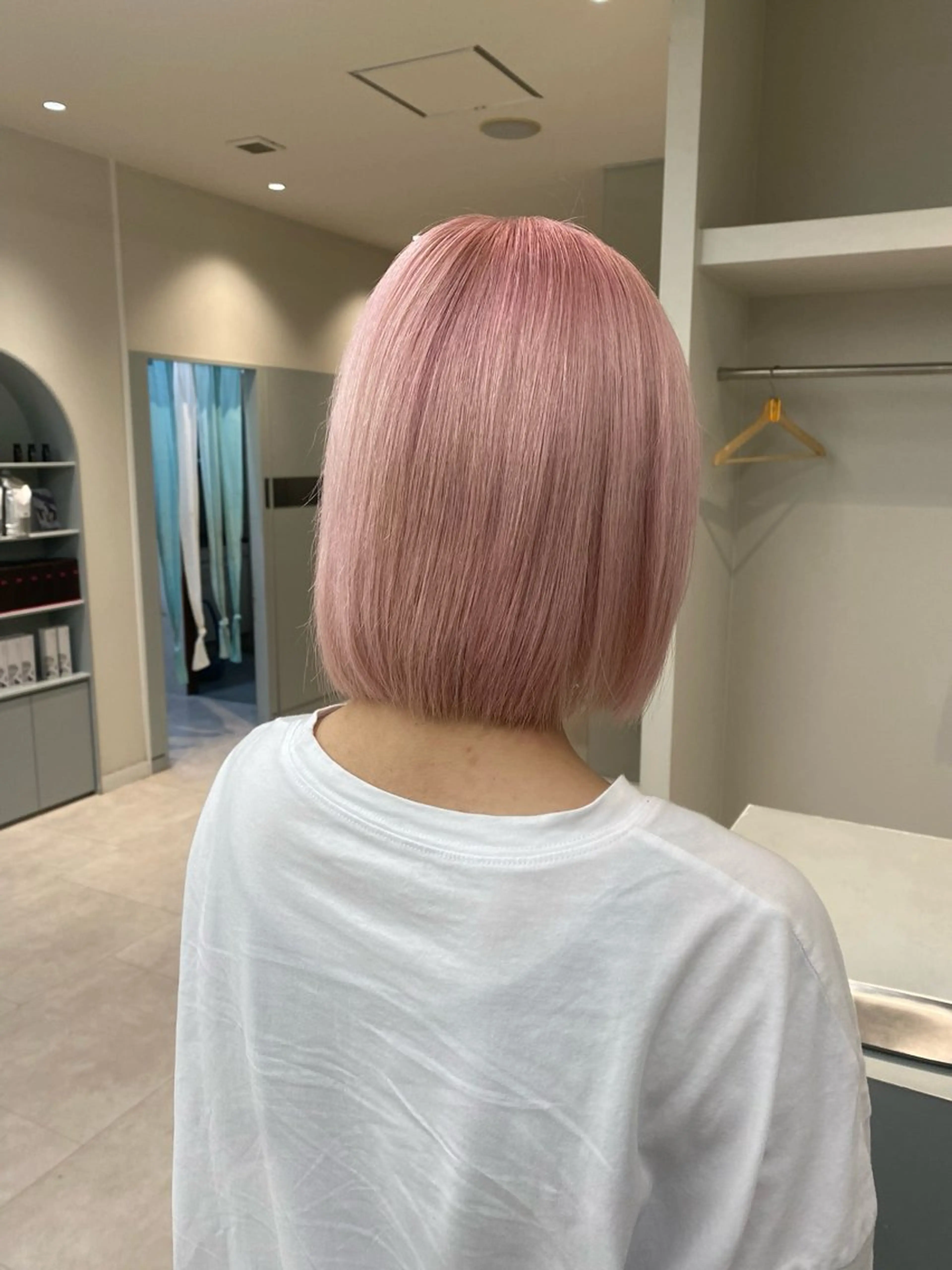 ショート カラー ブリーチ ピンクカラー 🫧髪質改善/斎藤 奈々/岡山美容師🫧のヘアスタイル