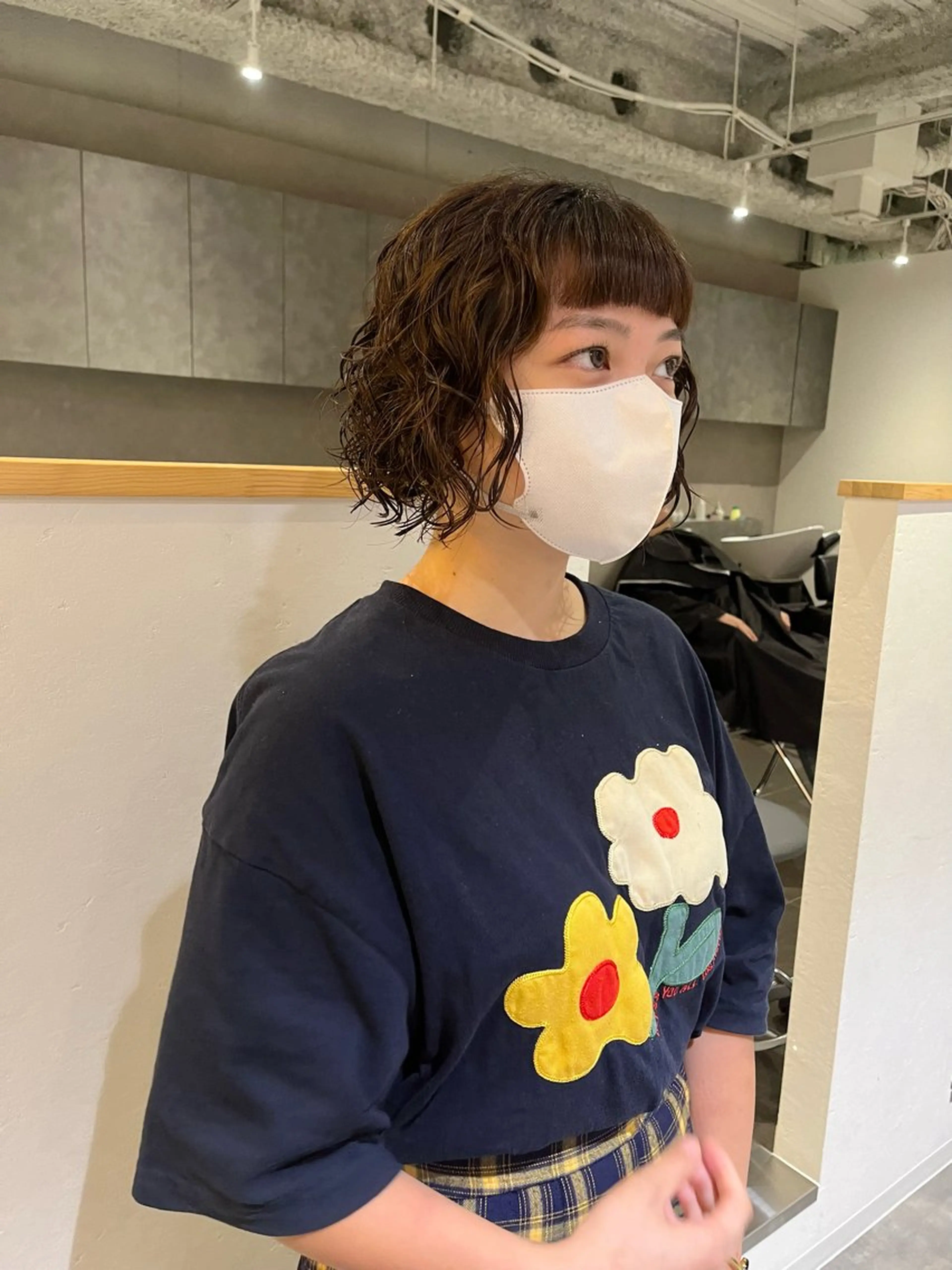 ショート パーマ ボブ オン眉 スパイラルパーマ カット パーマ ショート/パーマ/ カラー/FUKOのヘアスタイル