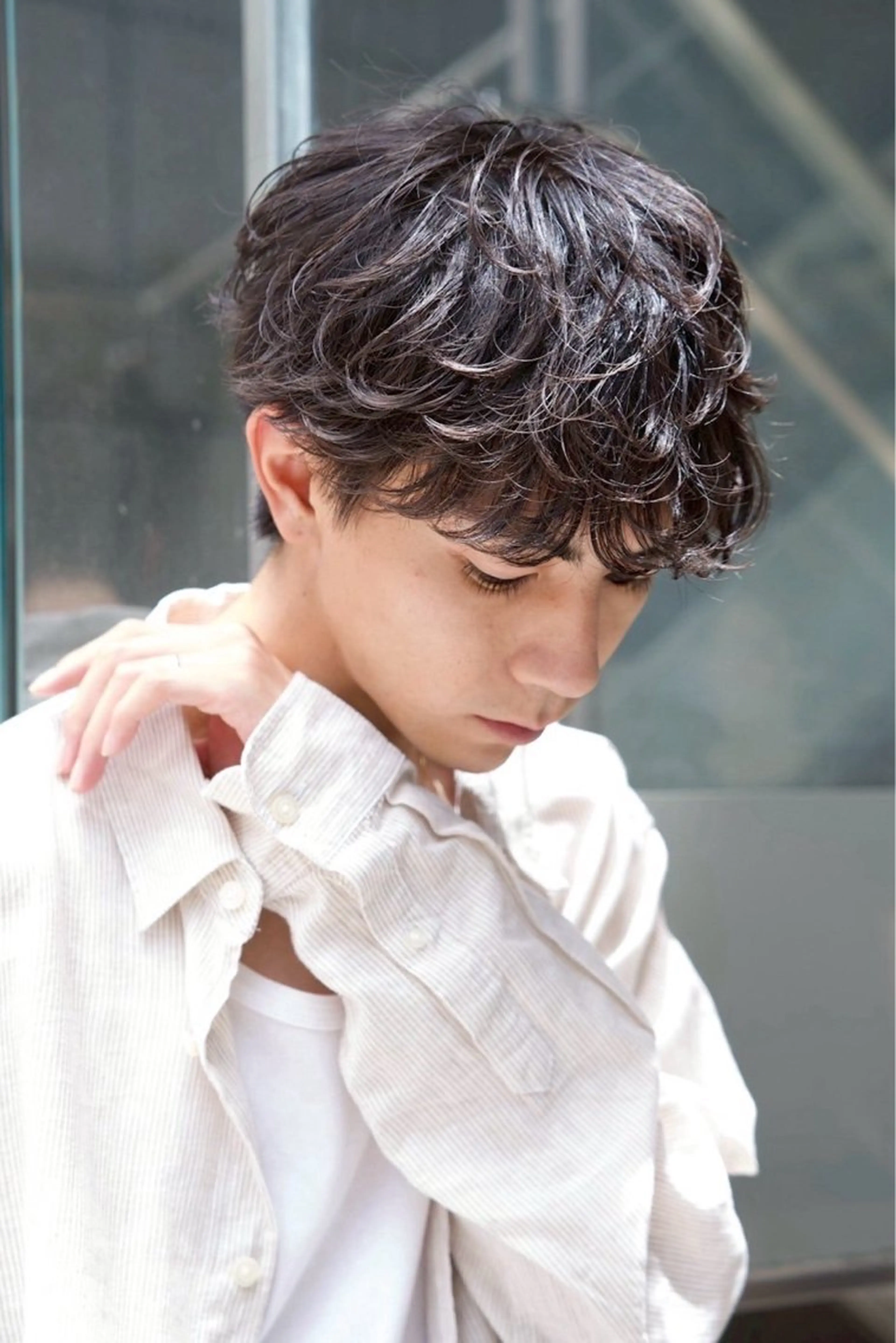 パーマ メンズ ミルクティーベージュ 新潟万代/MANA♡のヘアスタイル