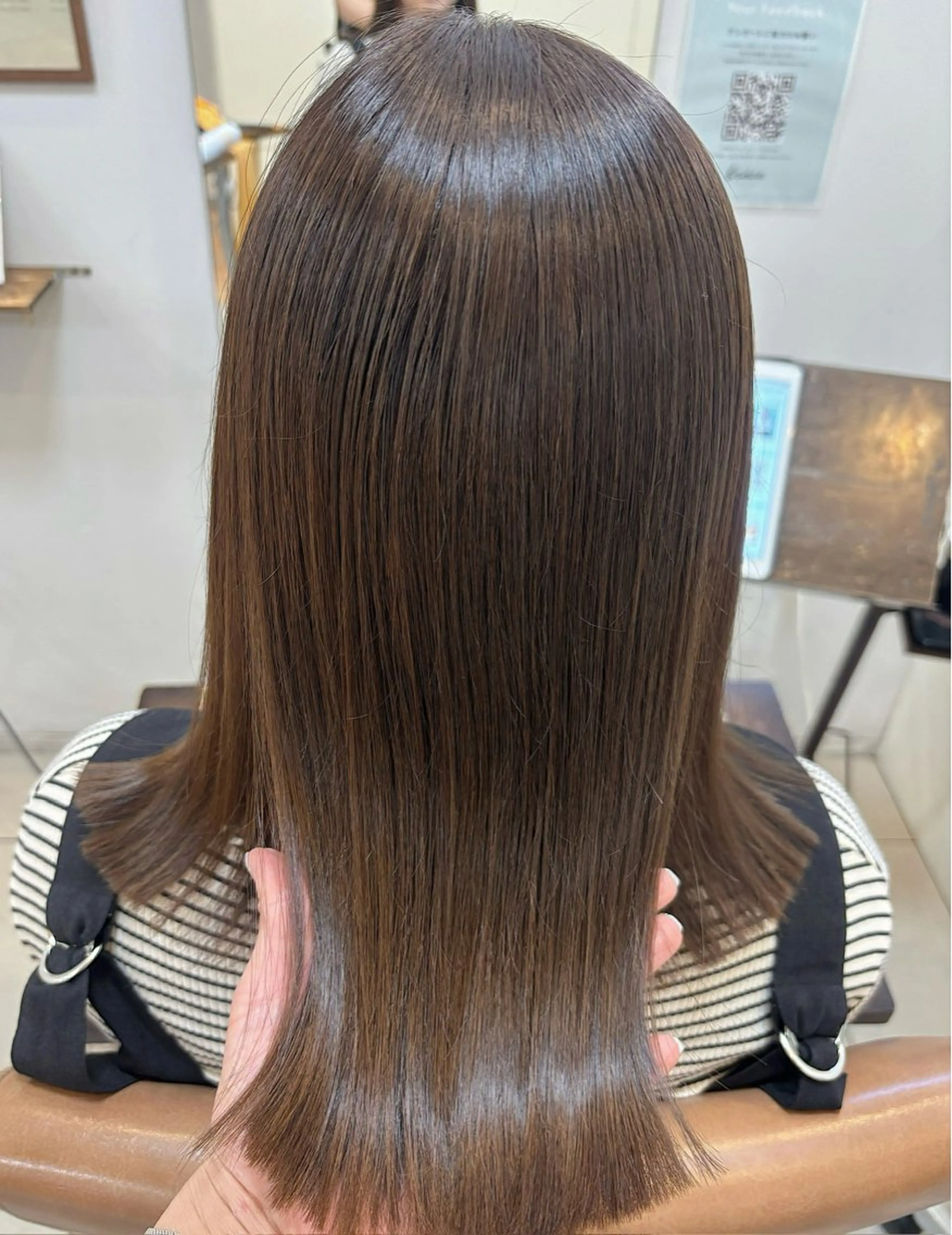ミディアム カラー ベージュカラー 髪質改善 トリートメント カット 縮毛矯正 トリートメント 頭皮×髪質改善 透明感カラー💎中村のヘアスタイル