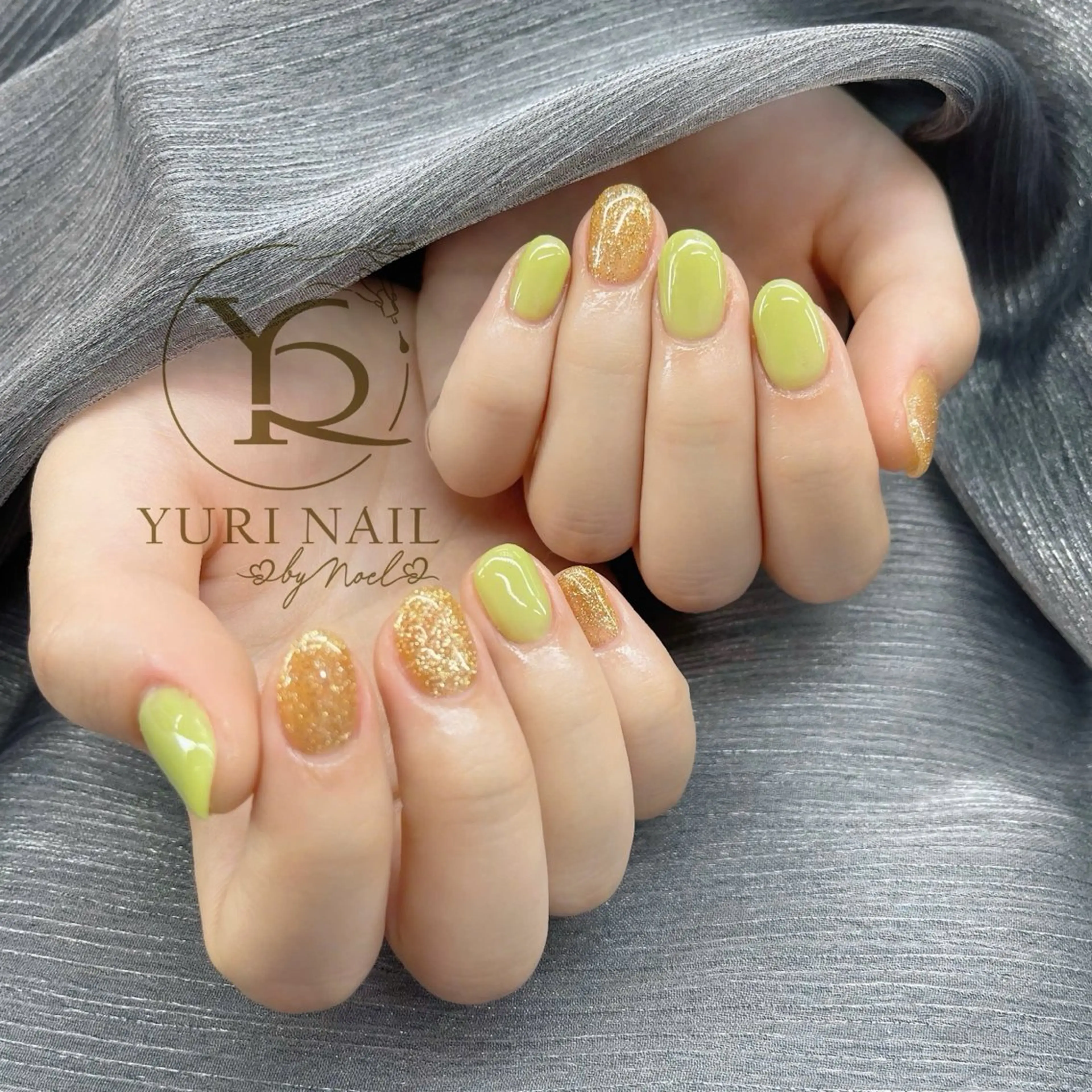 ネイル オーロラネイル ブルー チークネイル フレンチネイル ジェルネイル ハンドネイル フットネイル YURI Nail Funabashiのネイルデザイン