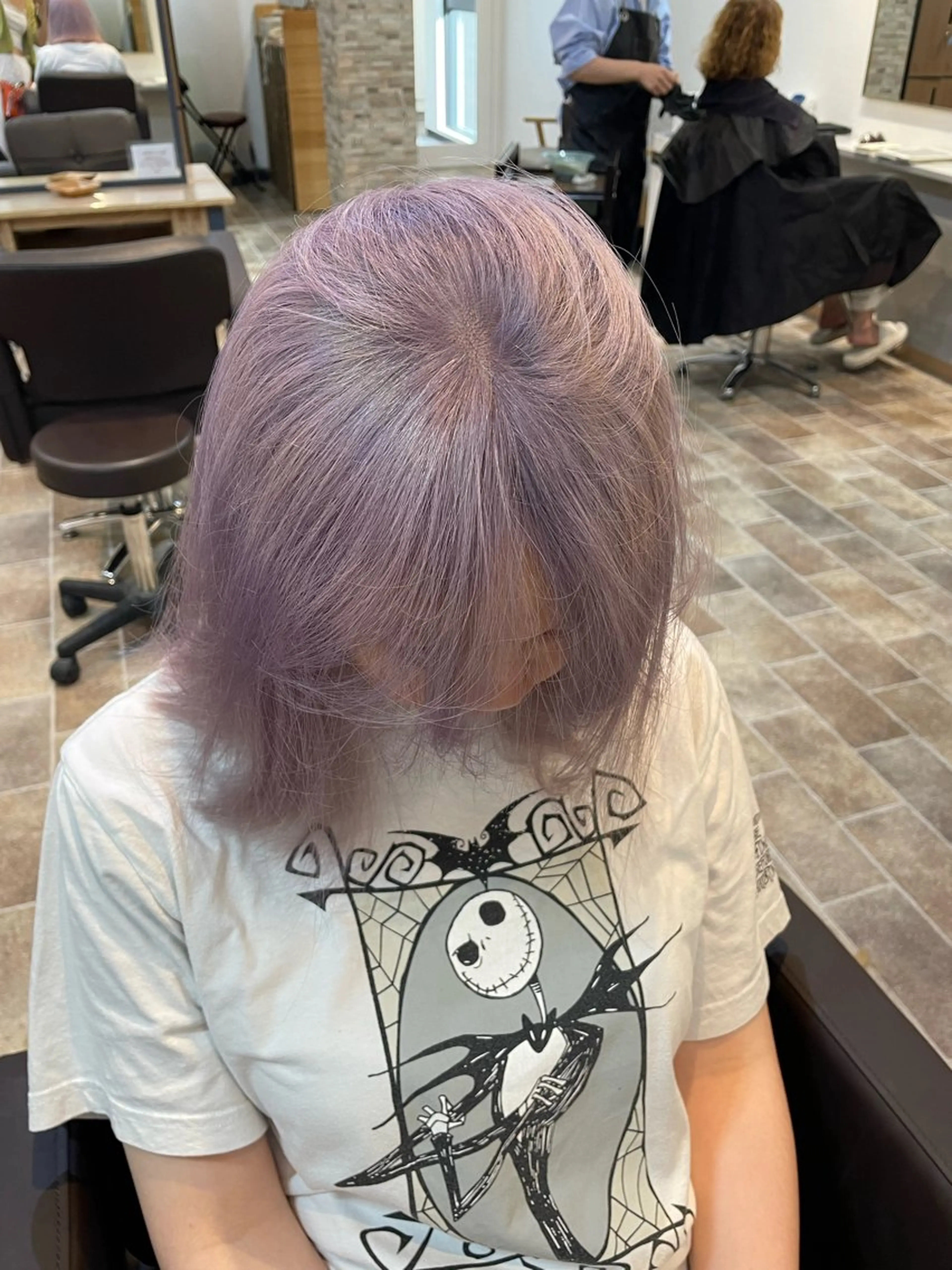 セミロング カラー ラベンダーカラー ヘアカラー Ammi hair所属・YUI/ ブリーチカラー🌷のヘアスタイル