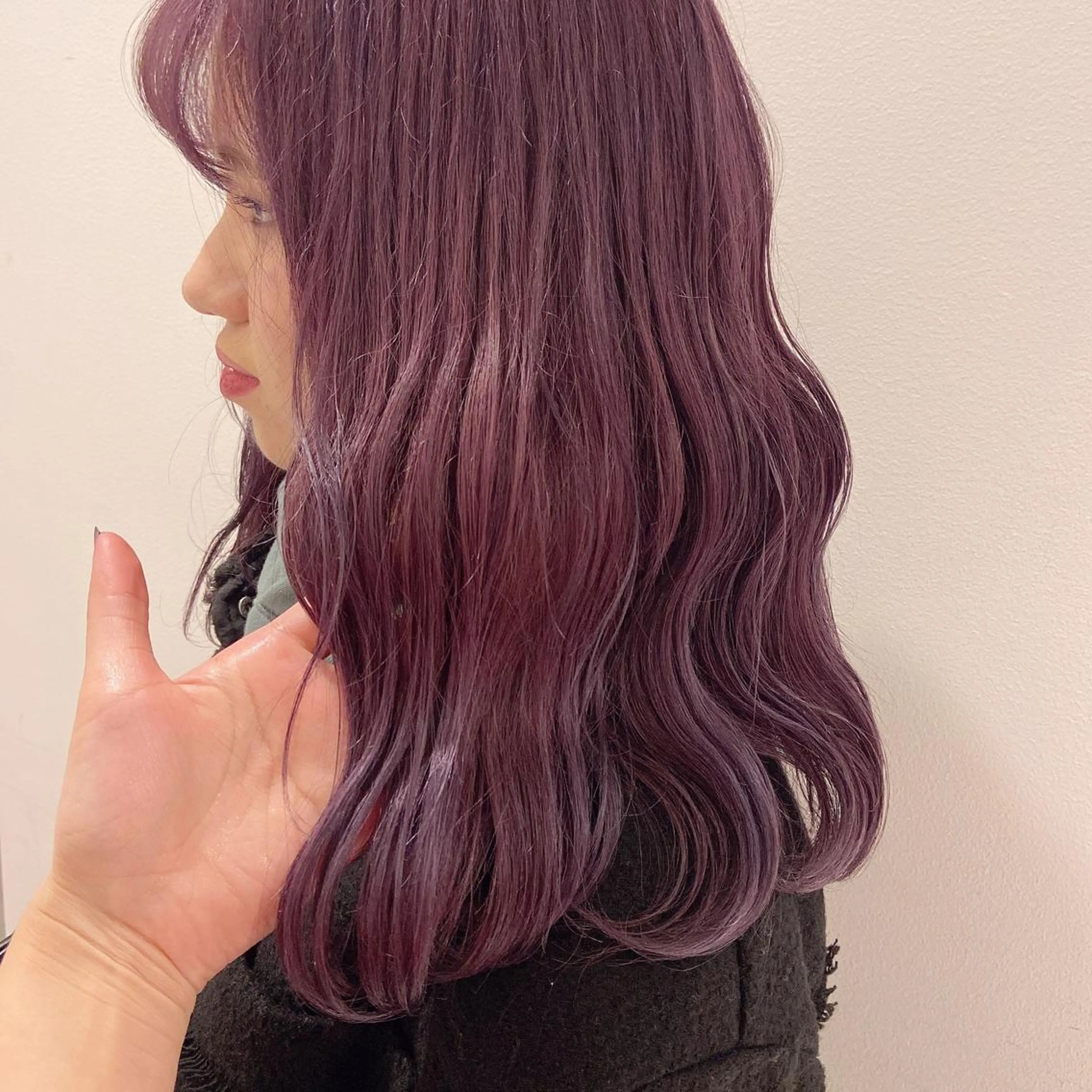 セミロング カラー ヘアアレンジ ラベンダーカラー 天神レイヤーカット No.1💖マユカのヘアスタイル