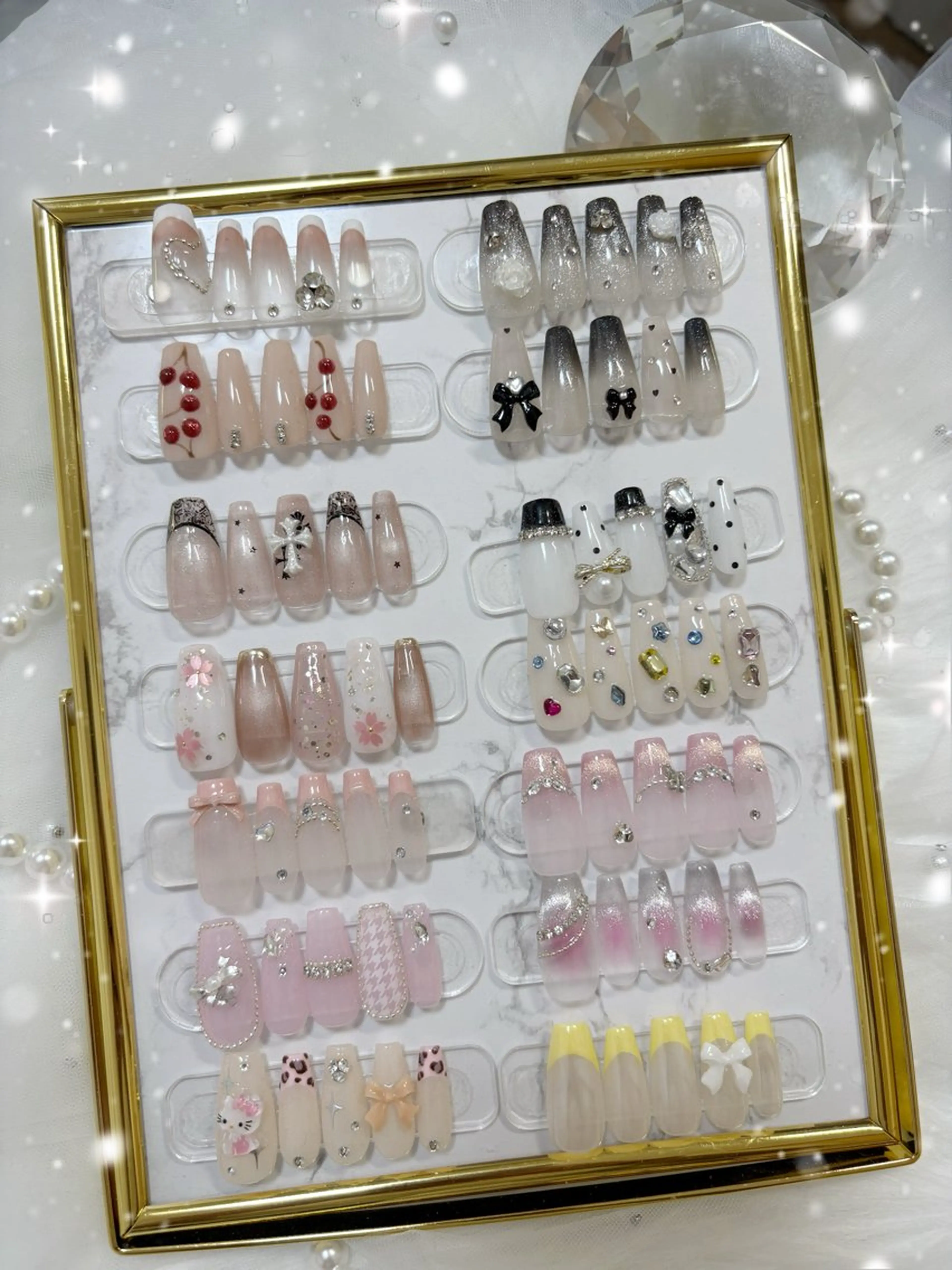 ネイル チークネイル ドット フレンチネイル ガーリー 韓国ネイル ハンドネイル YM nailのネイルデザイン