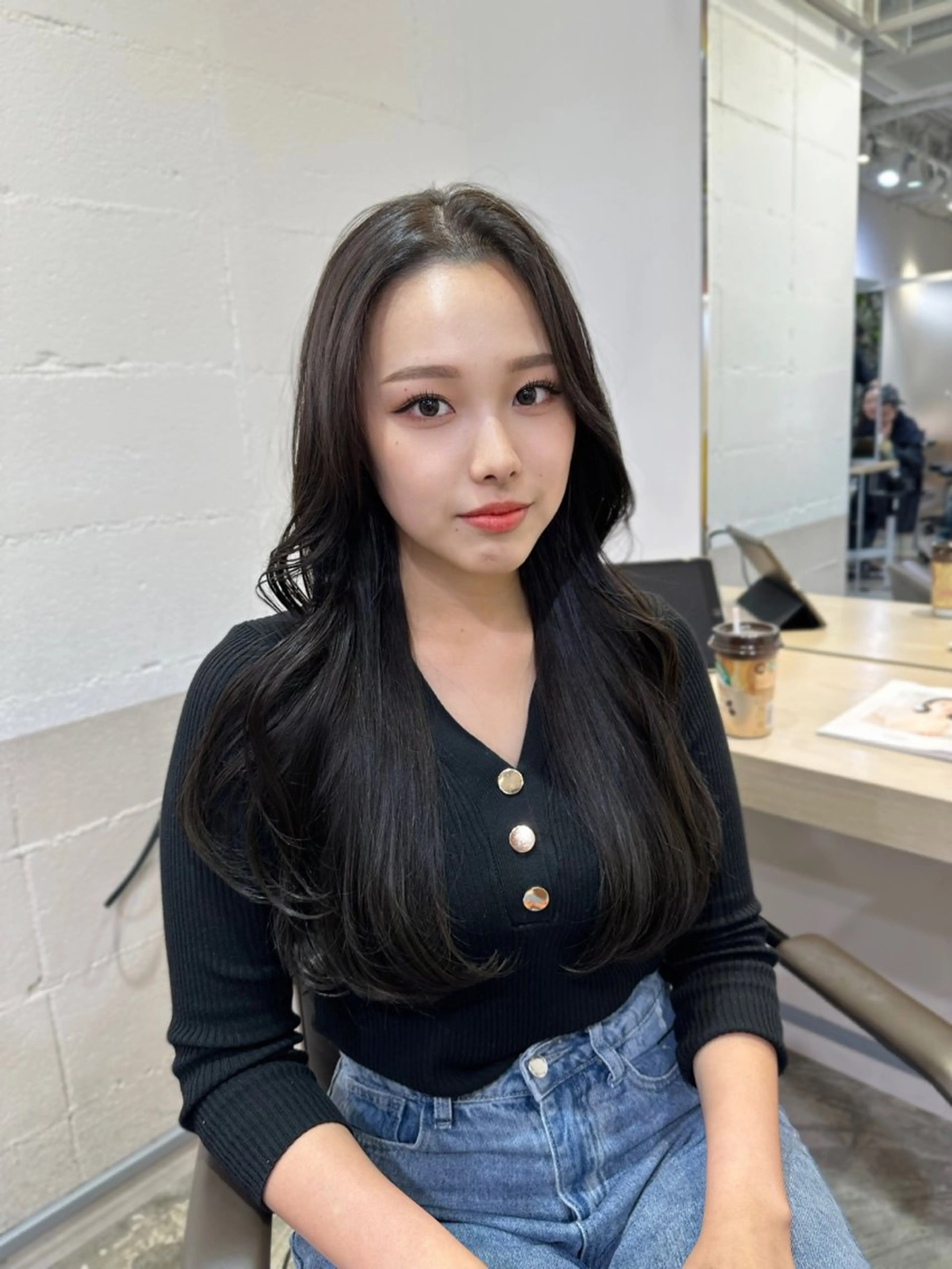 ロング カラー 透明感カラー ダークグレー 韓国ヘア/レイヤー Yan✂︎のヘアスタイル