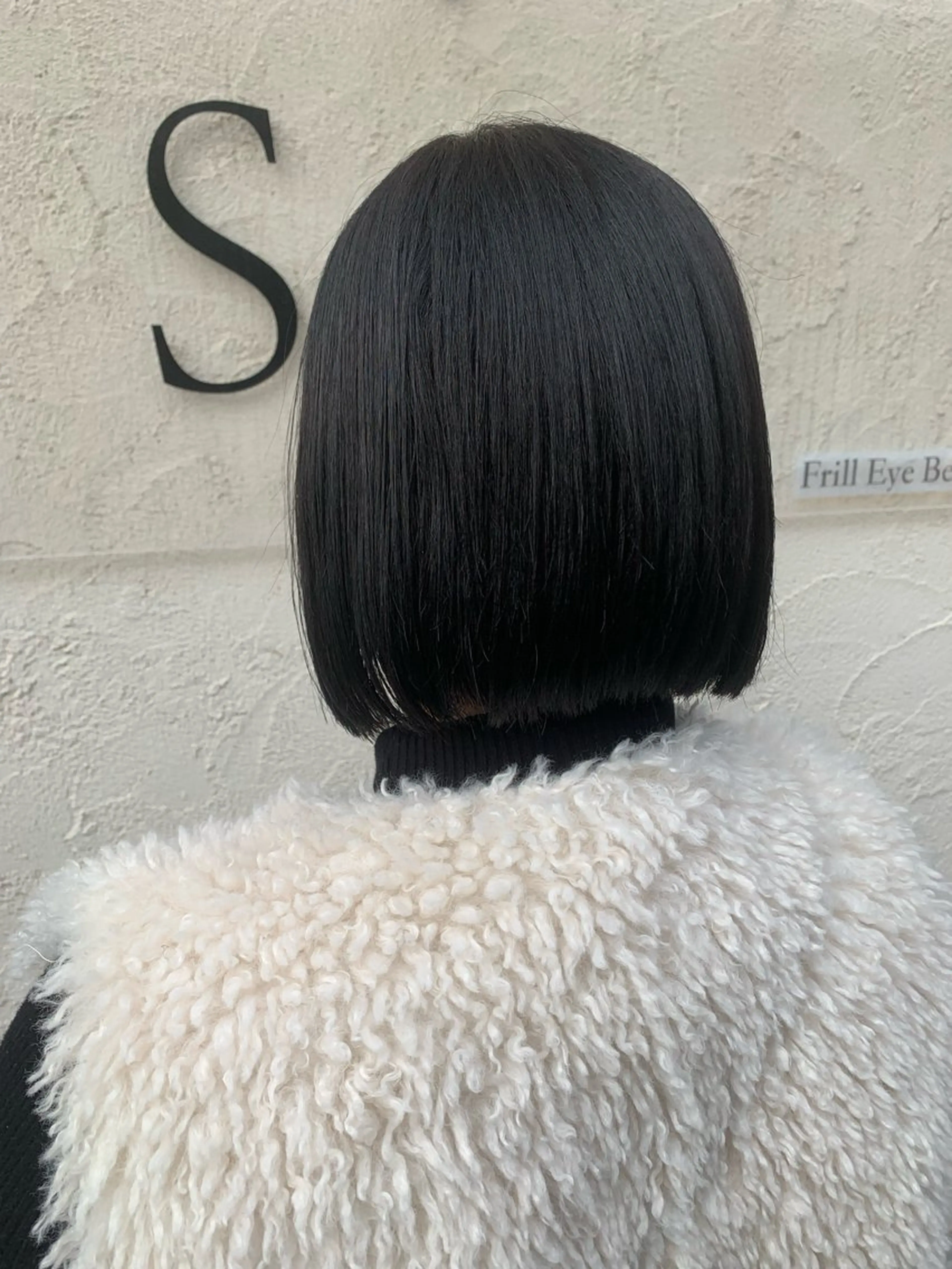 ショート カラー 黒髪 ブルーカラー ブルーブラック ボブ カット ヘアカラー 西村 弘輝 パーマ/艶髪カラーのヘアスタイル