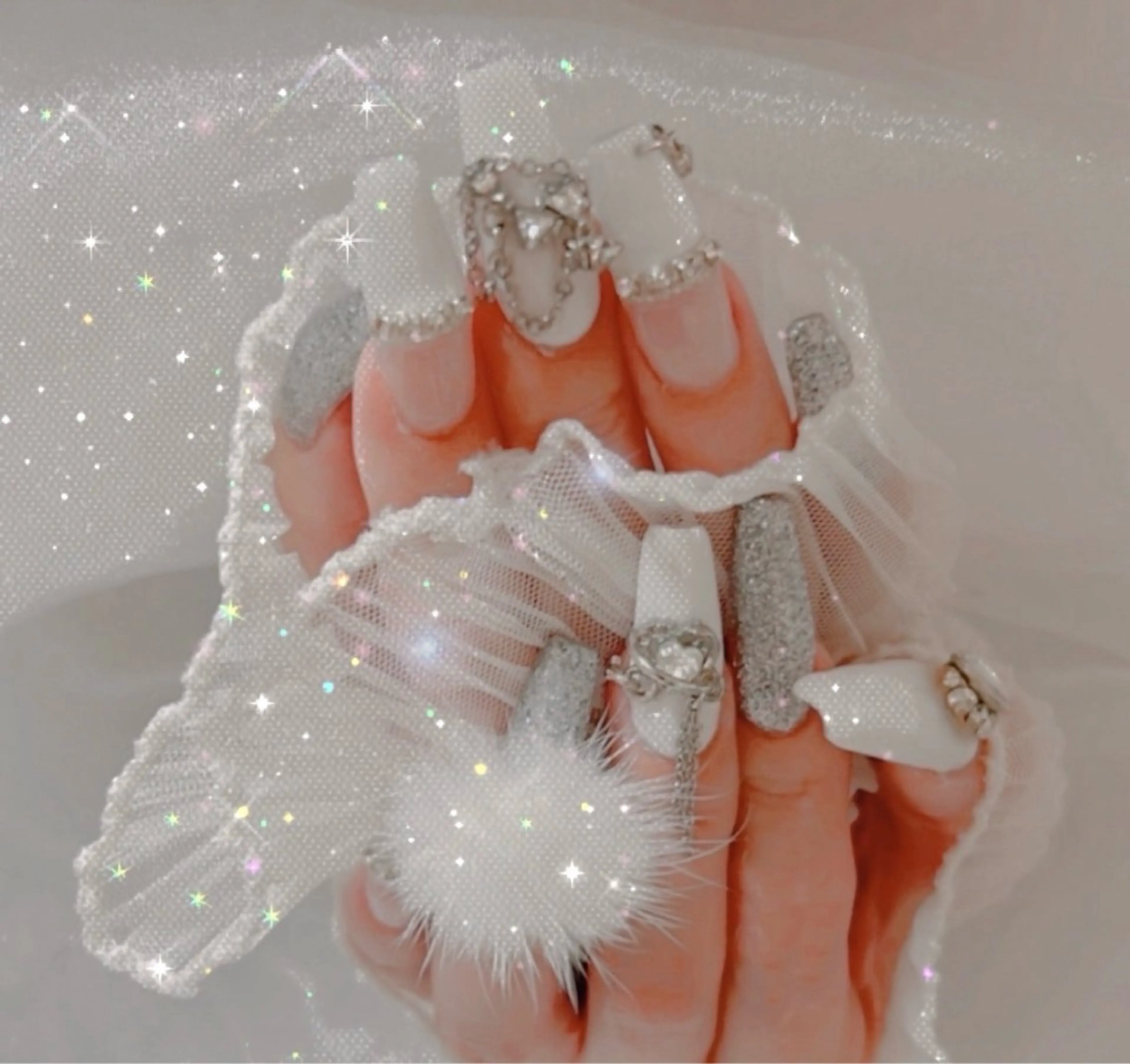 ネイル 長さ出し スカルプネイル 冬ネイル エムネイル サロンのネイルデザイン