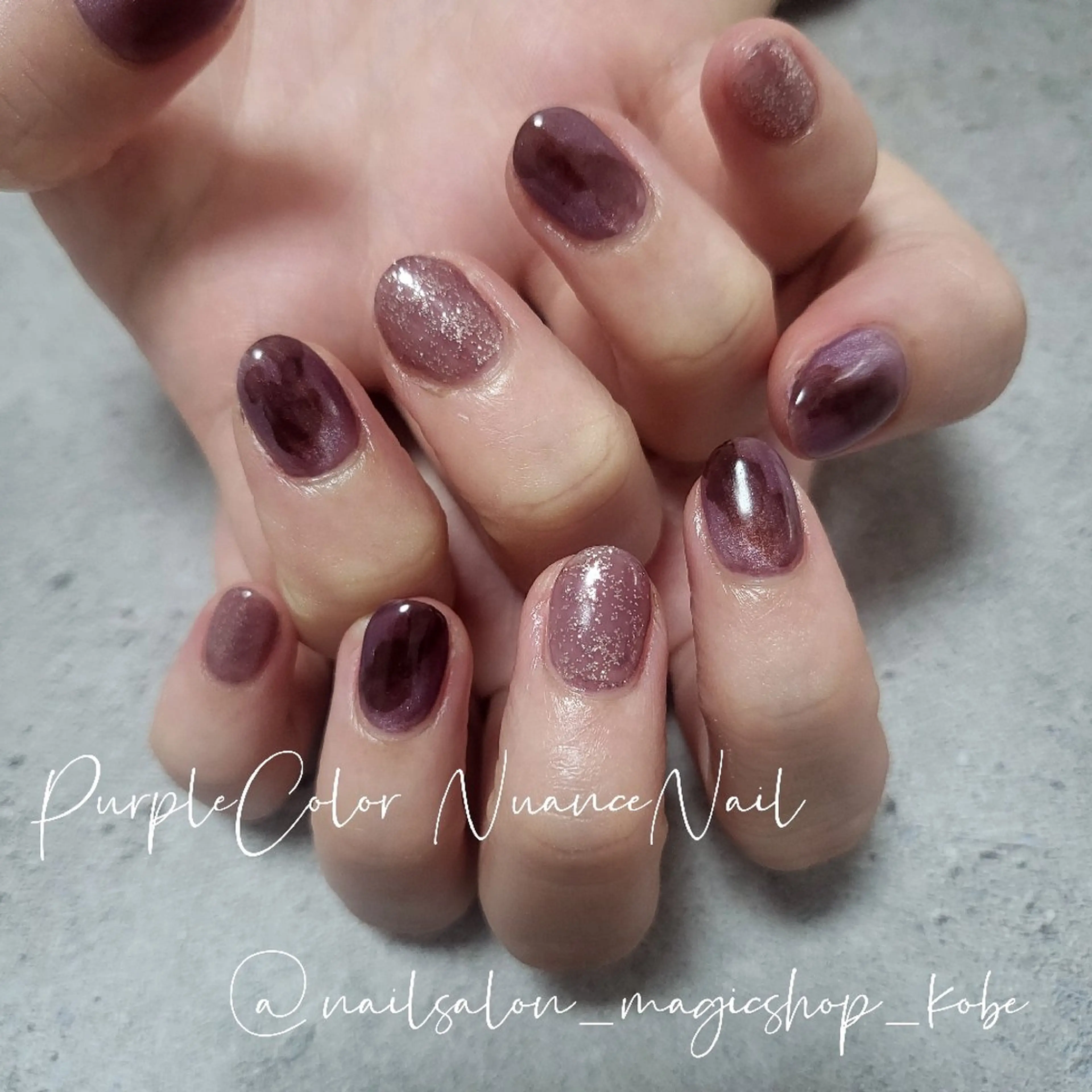 ネイル ブラウン クリアネイル ジェルネイル キラキラネイル ラメ(グリッター) ハンドネイル Nailsalon MagicShopのネイルデザイン