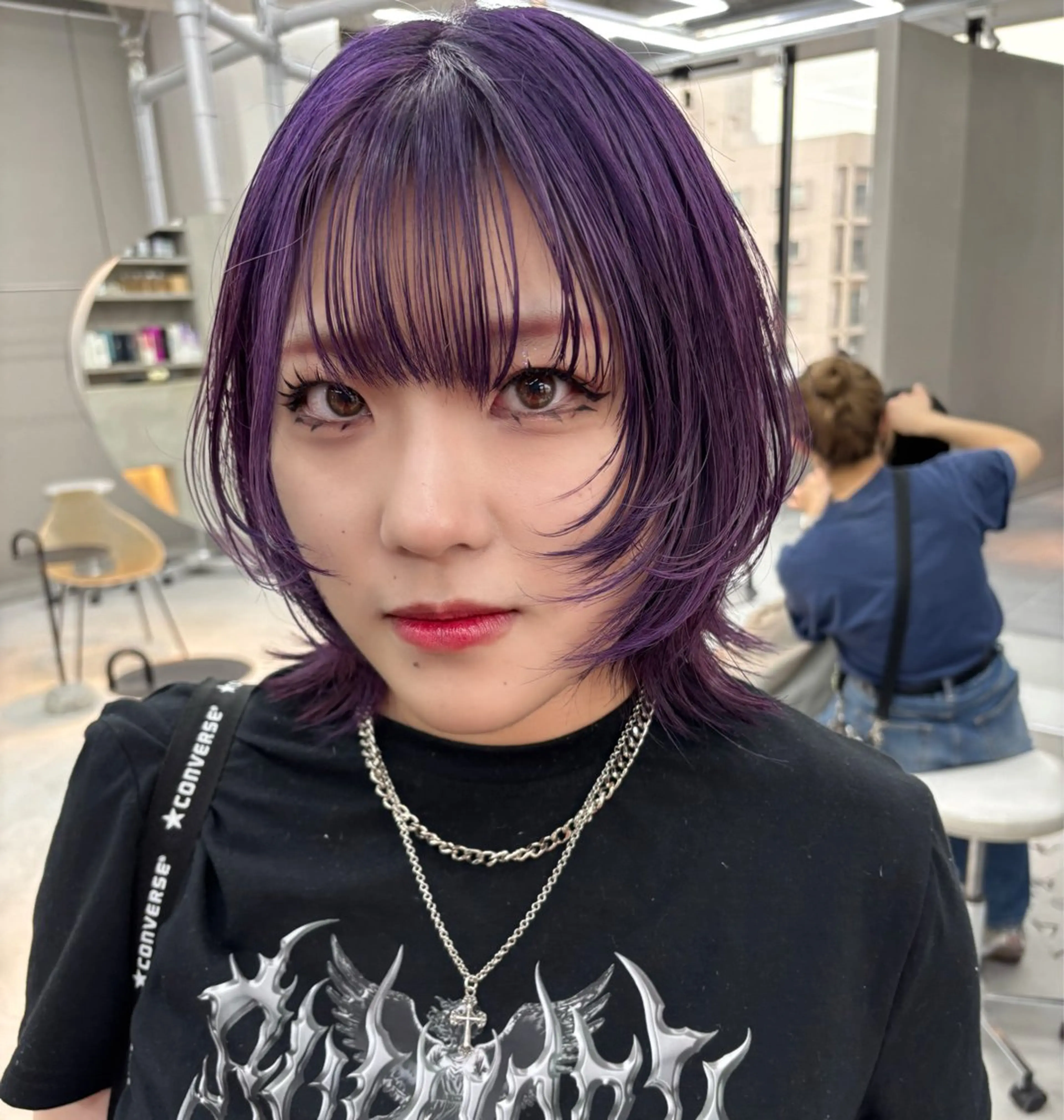 ショート パープルカラー kurune fuyuのヘアスタイル