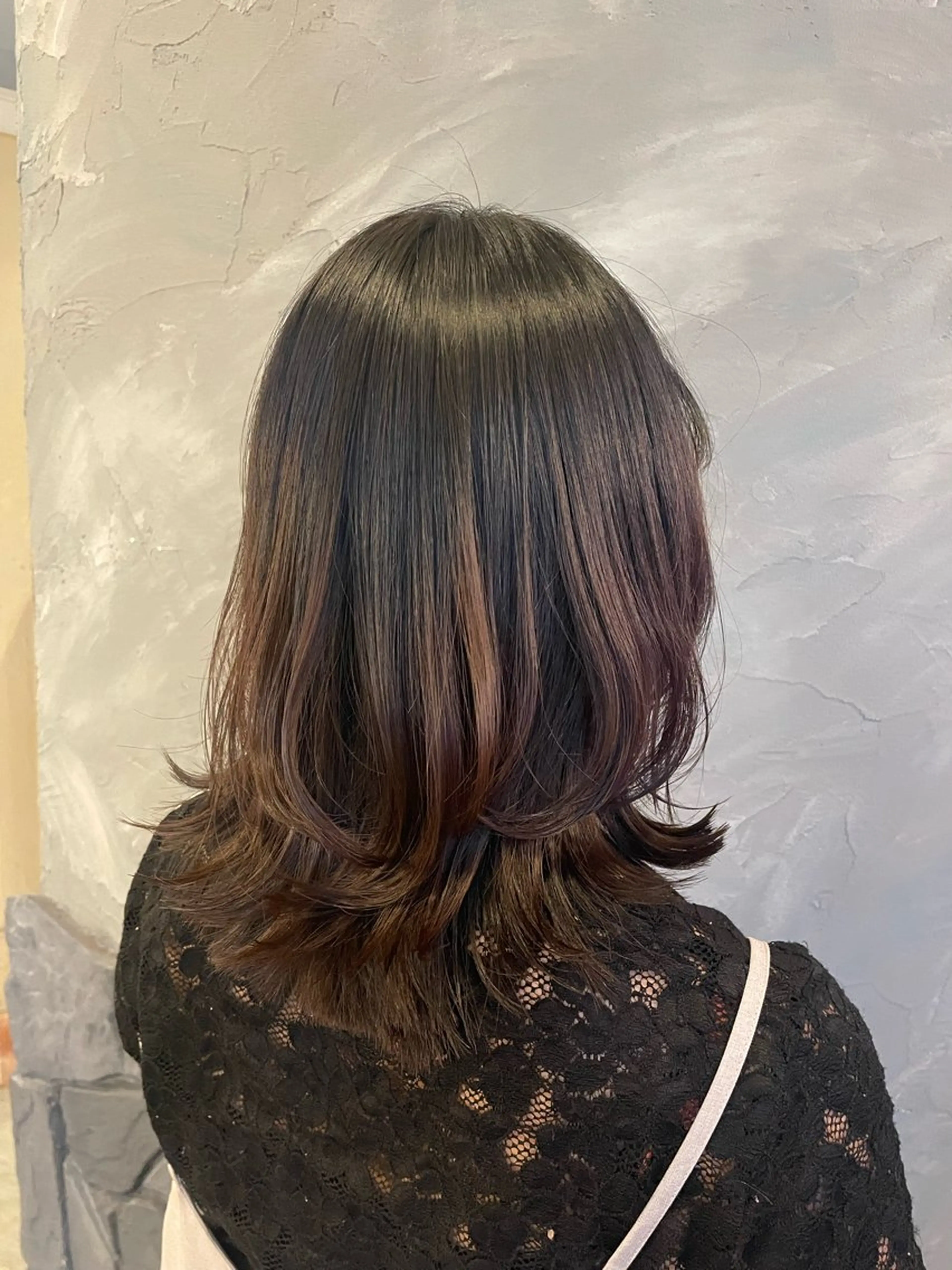 ロング レイヤーカット hair make echo滿木あい花のヘアスタイル