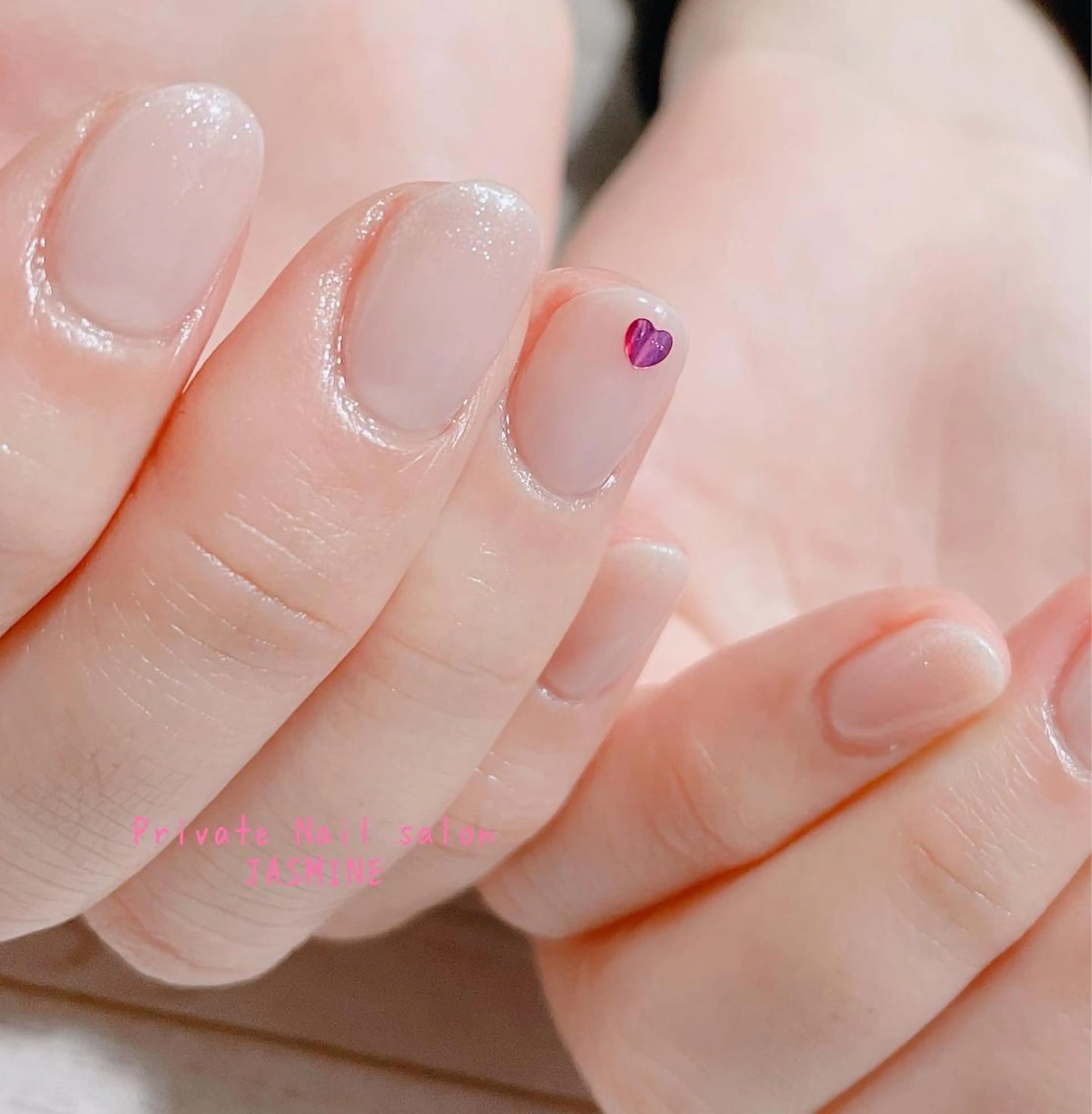 ネイル ハート シンプルネイル Nail salon JASMINEのネイルデザイン
