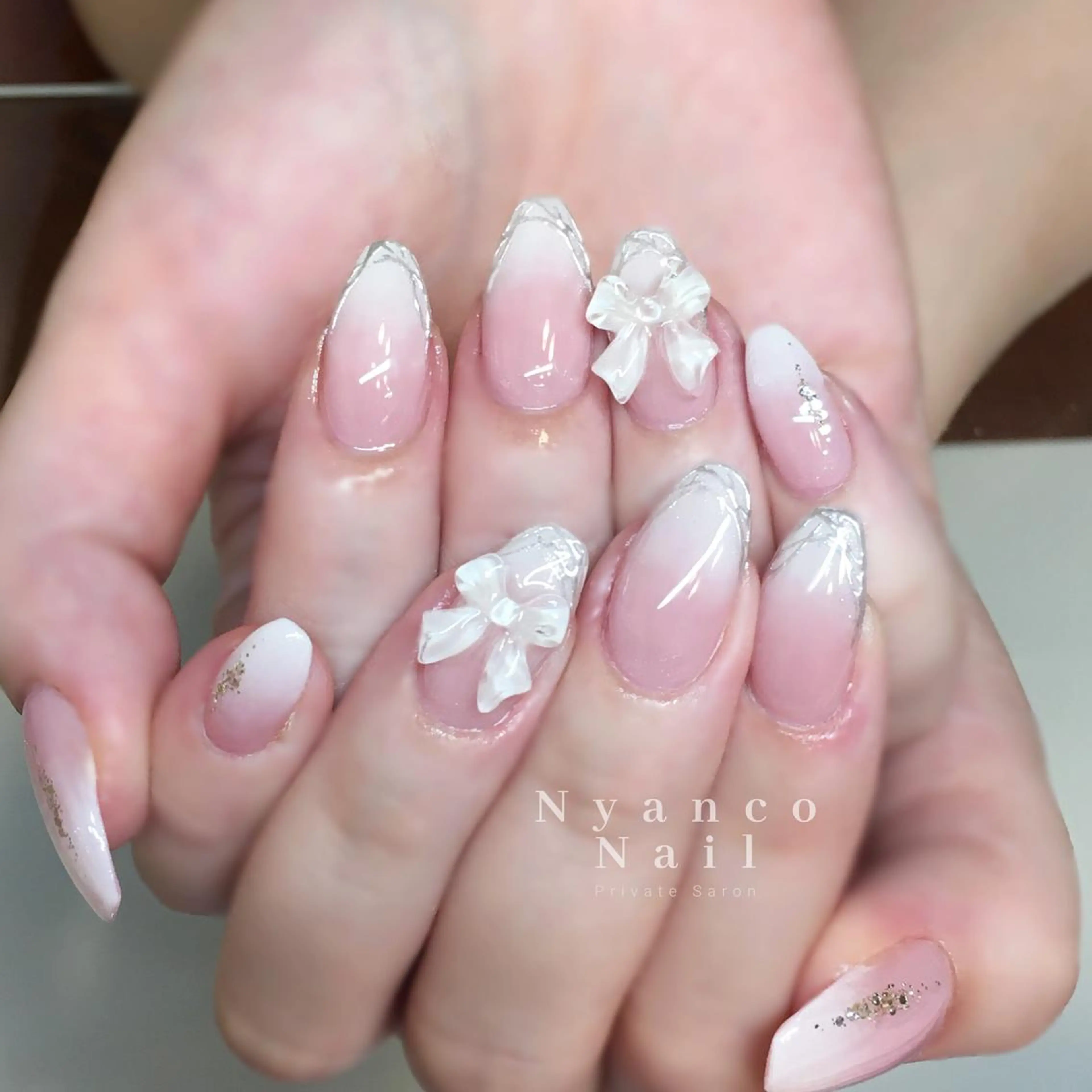 ネイル フレンチネイル ジェルネイル グラデーション ミラーネイル ニュアンスネイル Nyanco Nailのネイルデザイン