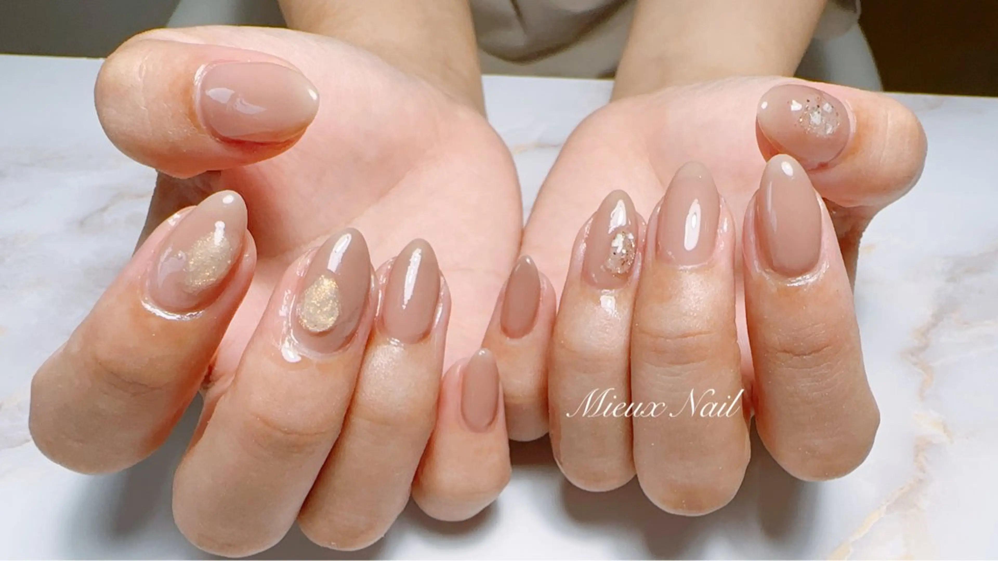 ネイル ブルー ジェルネイル パラジェル ハンドネイル 市川 麻衣子のネイルデザイン