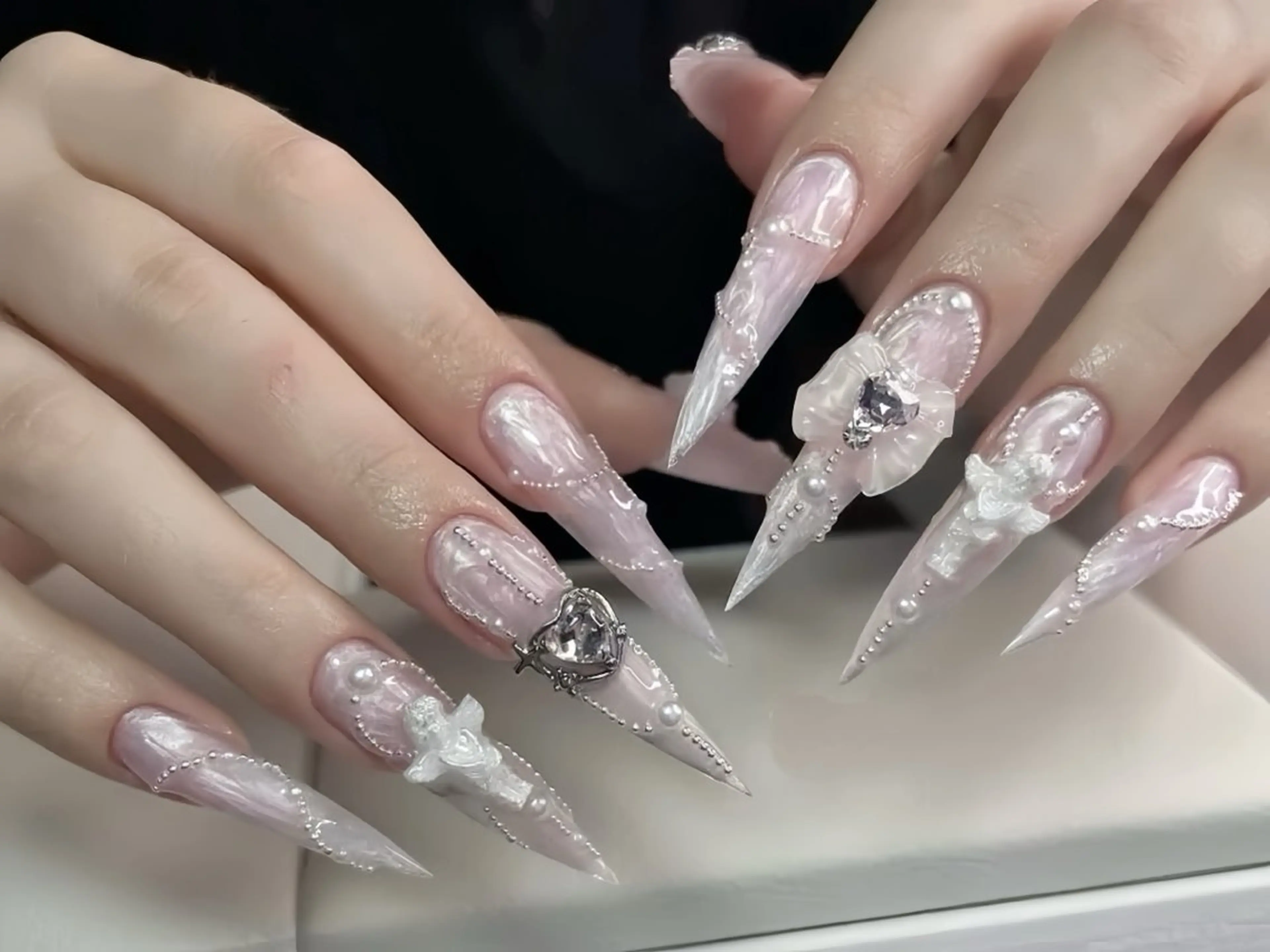 ネイル アートネイル ハロウィン ロングネイル スカルプネイル ネイルチップ ハンドネイル Rin Nail 新大久保店のネイルデザイン