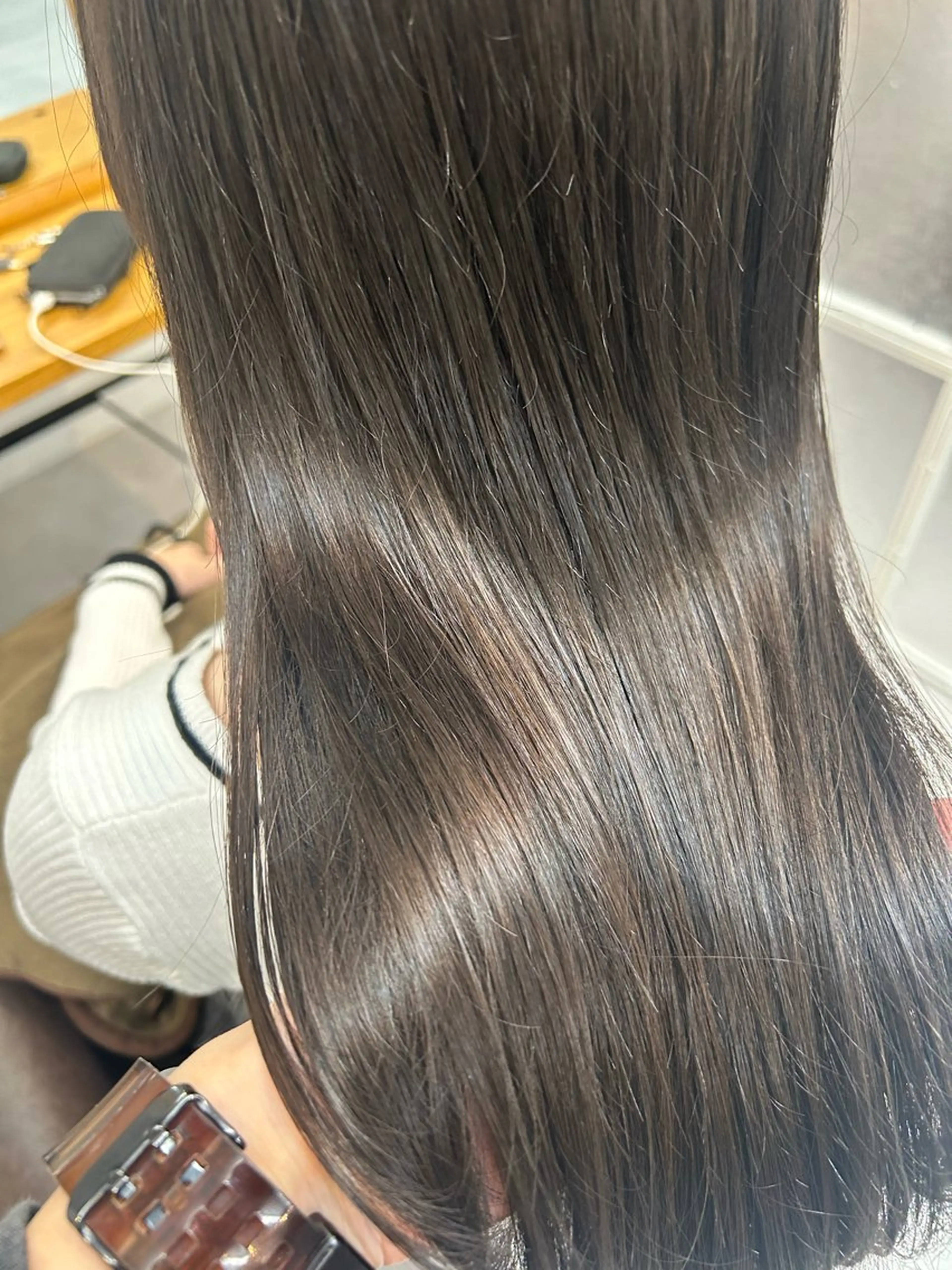 ロング カラー カット ヘアカラー トリートメント 後藤紗英/髪質改善 /オリーブベージュのヘアスタイル