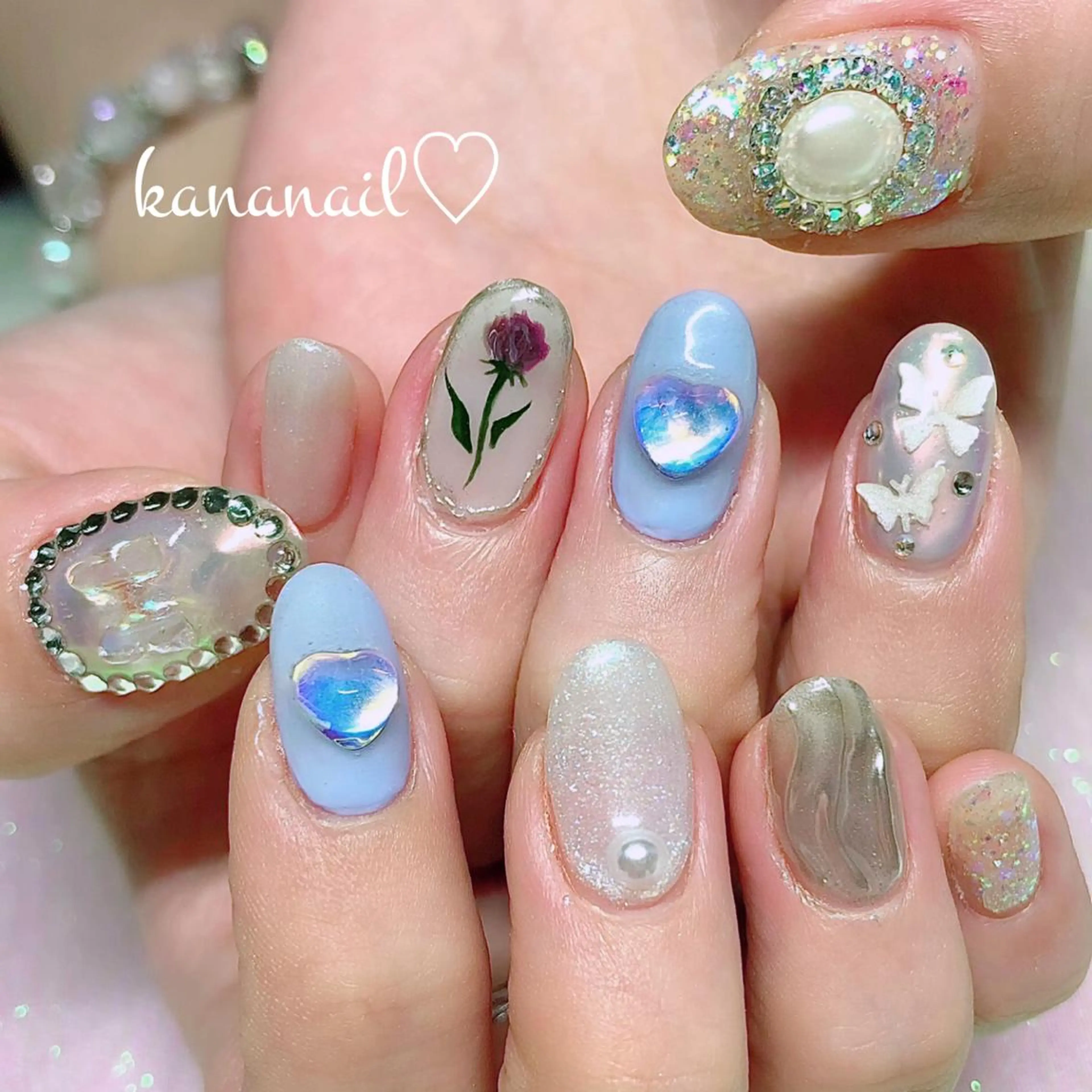 ネイル ミディアムネイル ハンドネイル kananail ♡のネイルデザイン