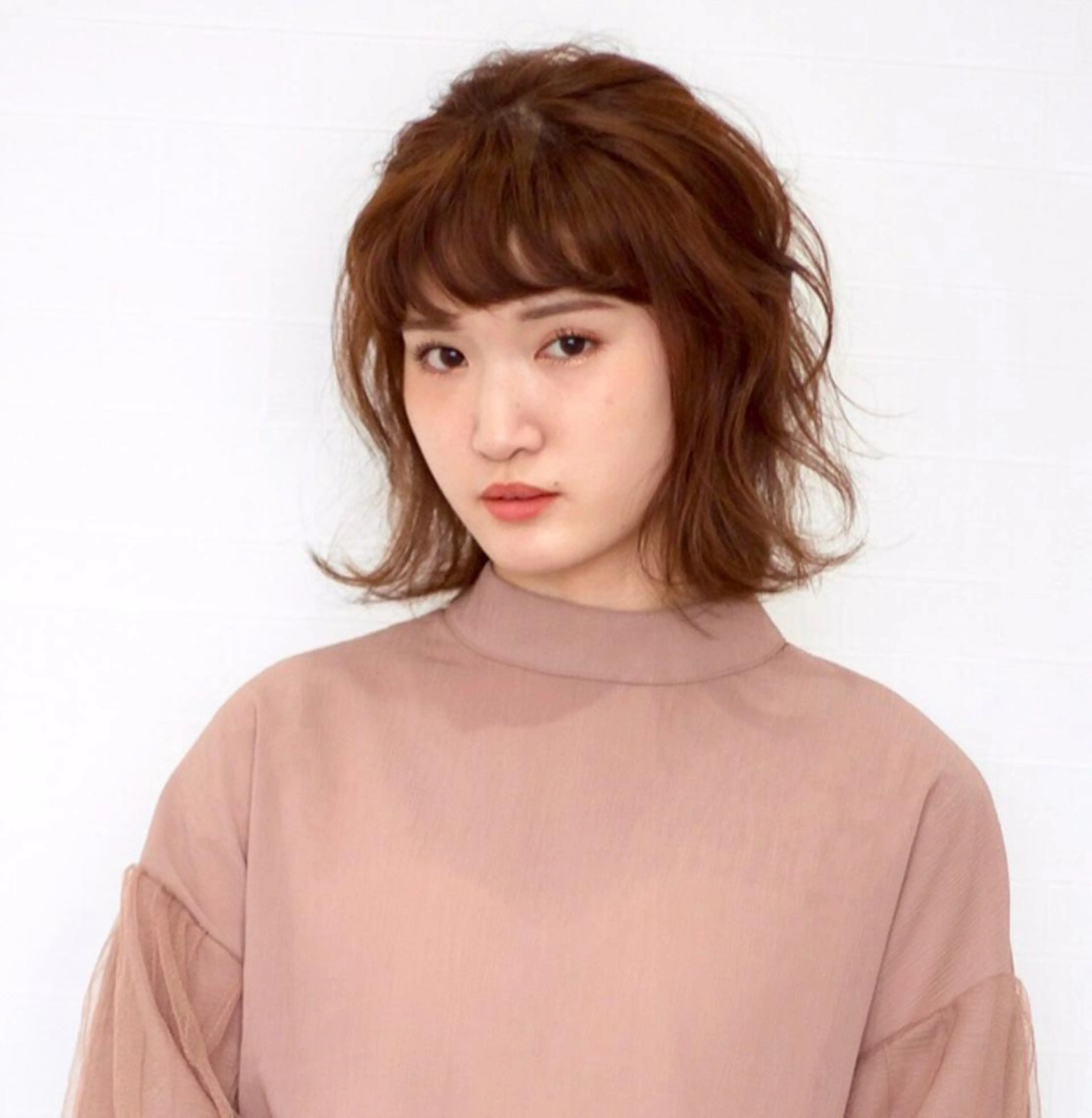 カラー ベージュカラー オレンジ オレンジベージュ 東上 瑠莉のヘアスタイル