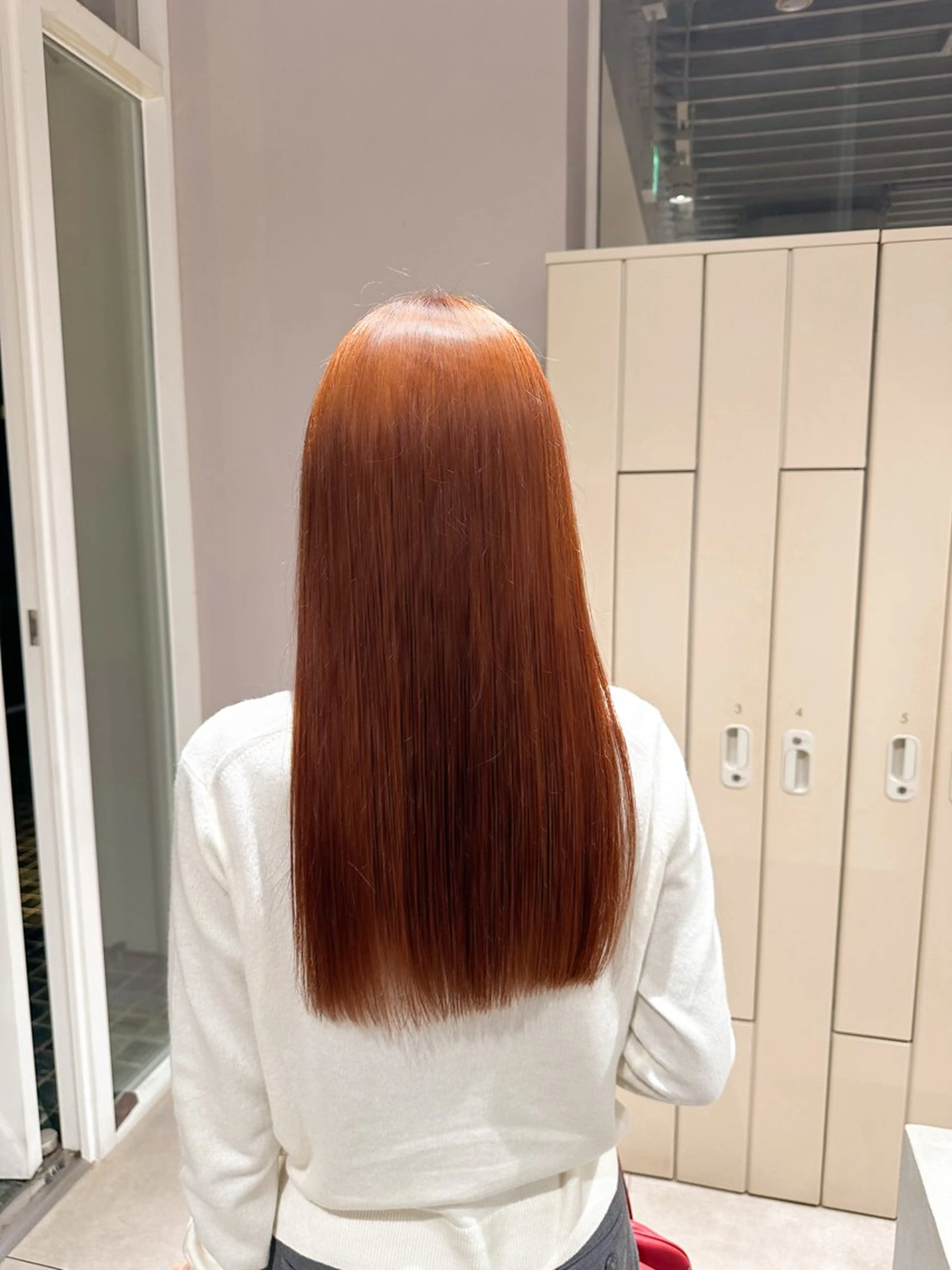 ロング カラー 髪質改善 トリートメント RICO/暖色カラー /縮毛矯正/ミニボブのヘアスタイル