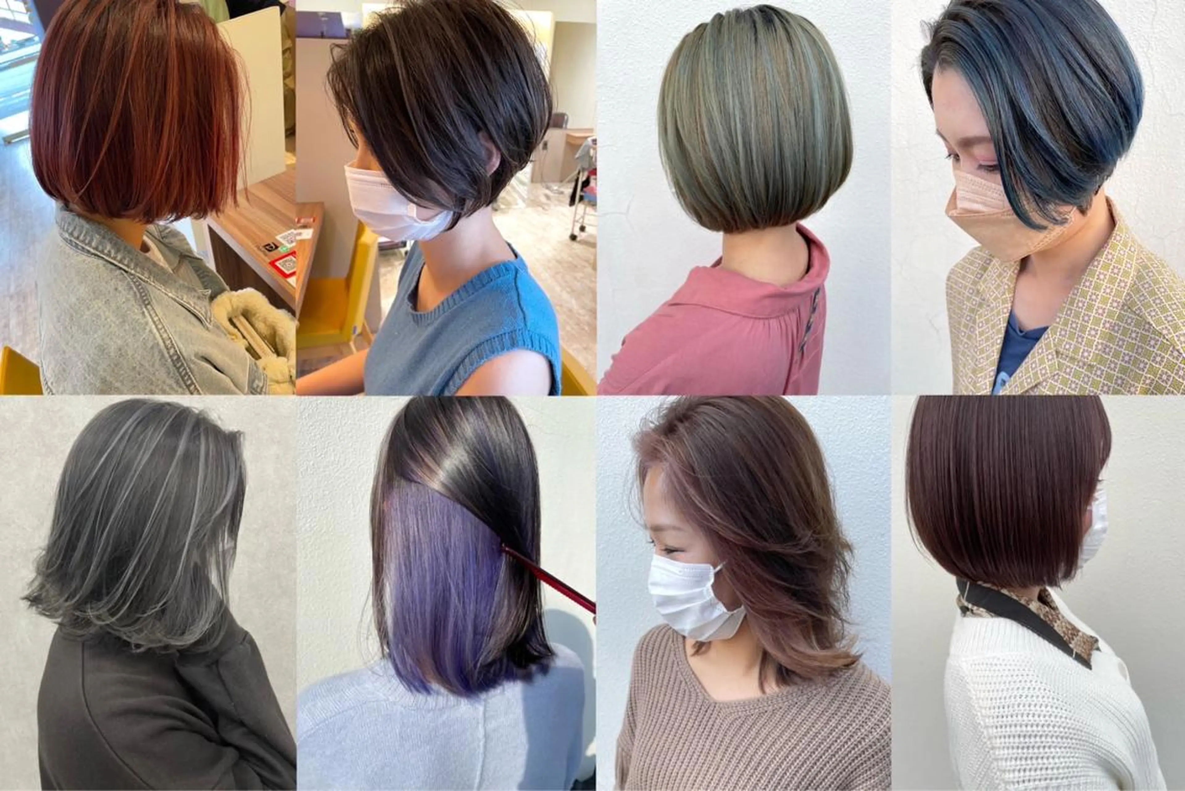 ショート ショートボブ 韓国風カラー ボブ ハイライト 髪質改善 hair terra ce M奈良店のヘアスタイル